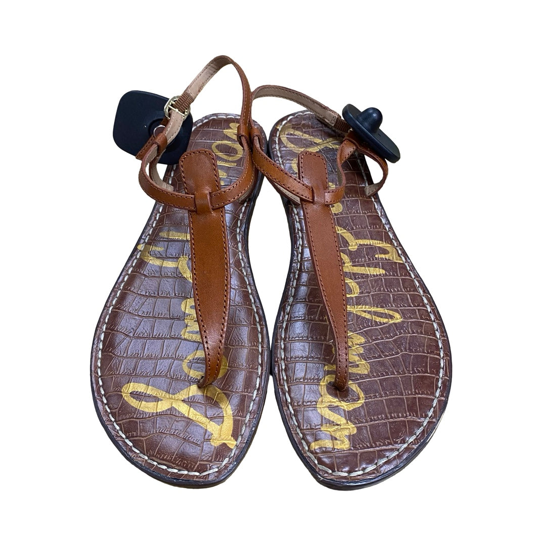 Sandals Flats By Sam Edelman In Brown, Size:9.5