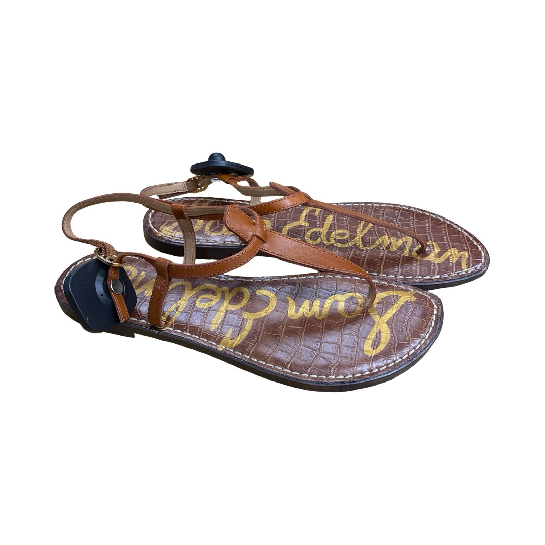 Sandals Flats By Sam Edelman In Brown, Size:9.5