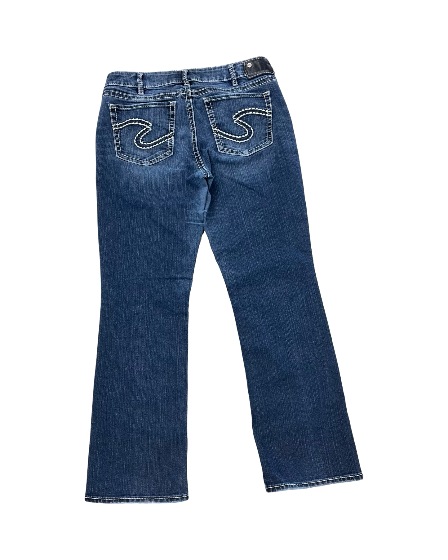 Jeans Boot Cut By Silver In Blue Denim, Size:16