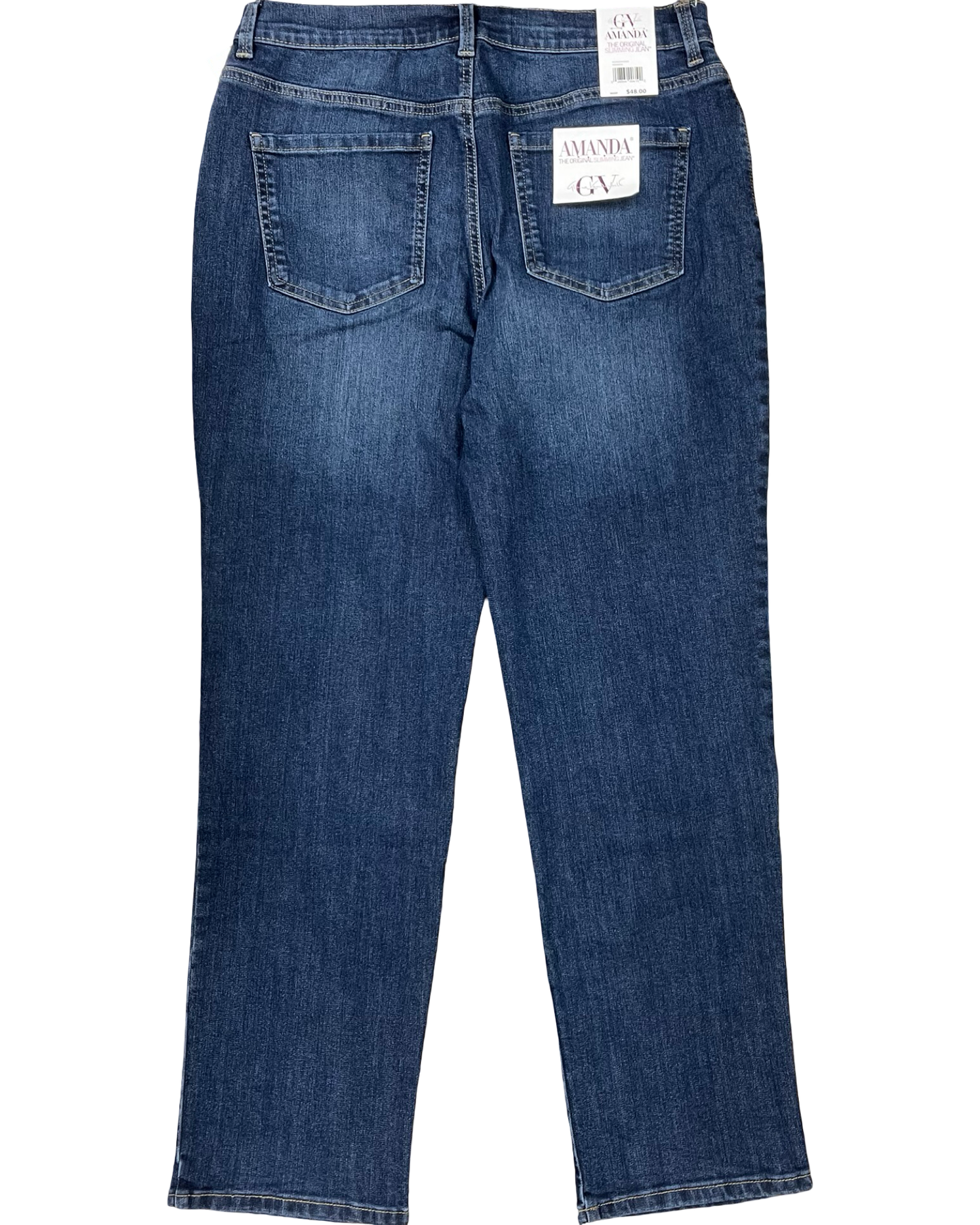 Jeans Straight By Gloria Vanderbilt In Blue Denim, Size:12