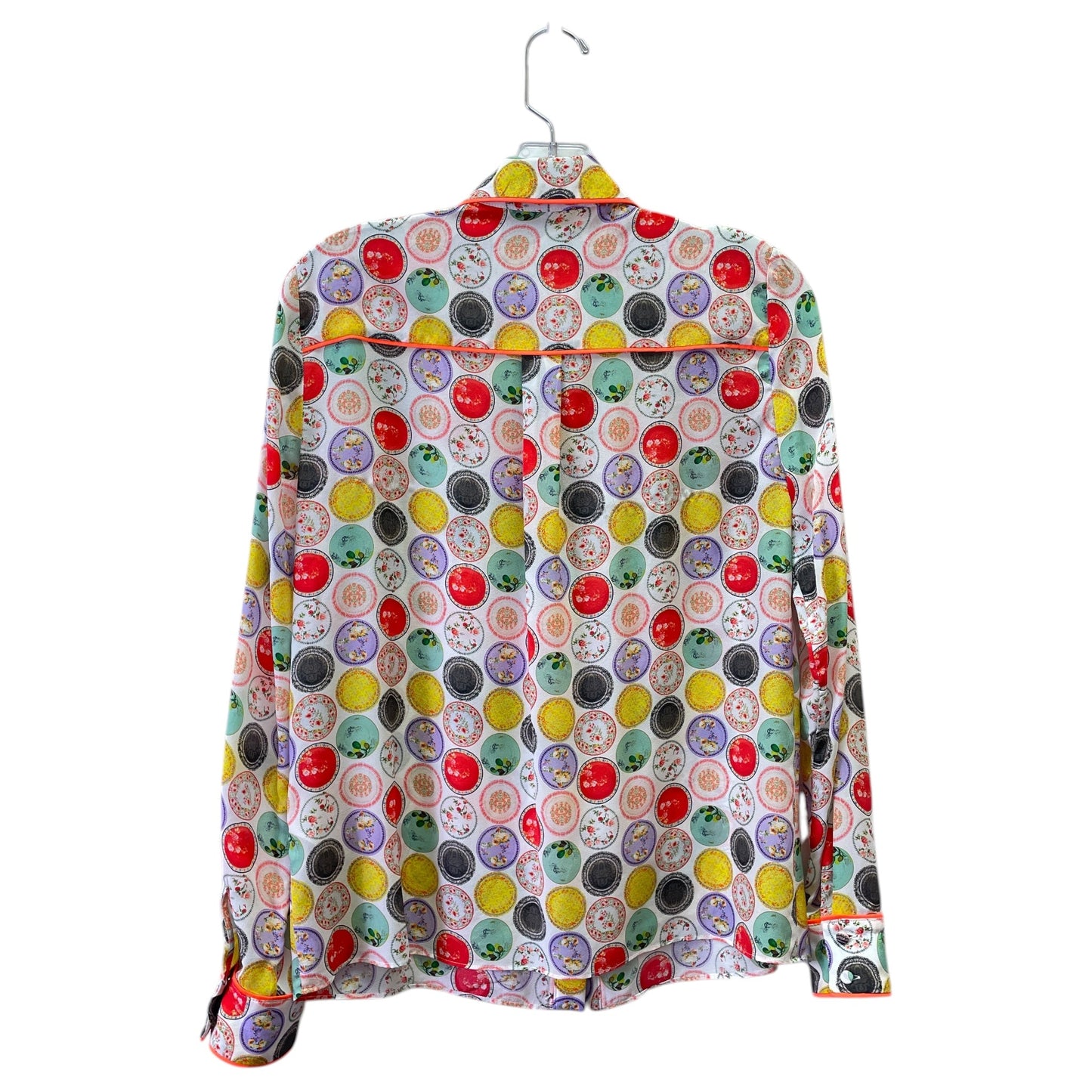 Blouse Designer By Alice + Olivia In Orange & White, Size:Sp