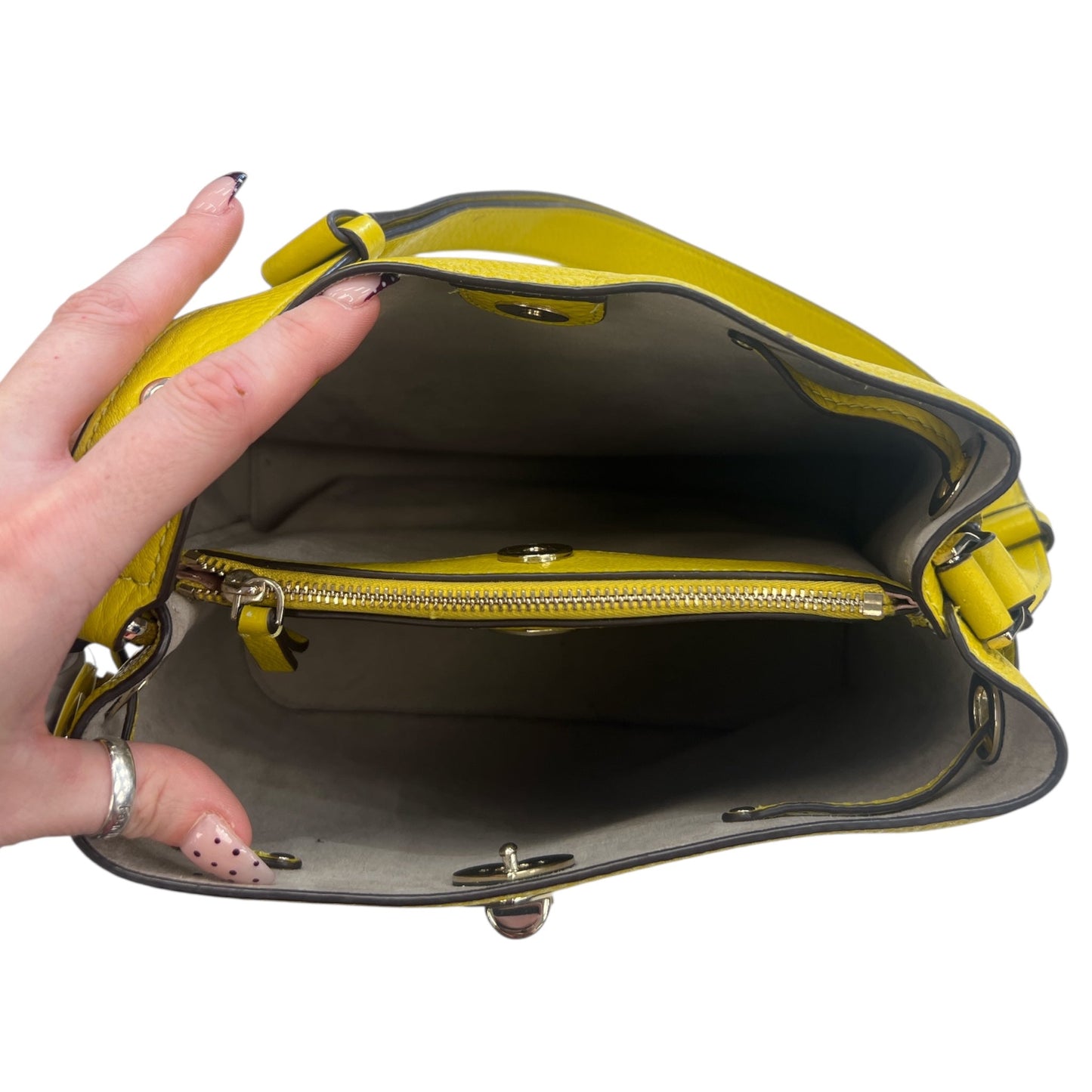 Handbag Designer By Kate Spade In Yellow, Size:Medium