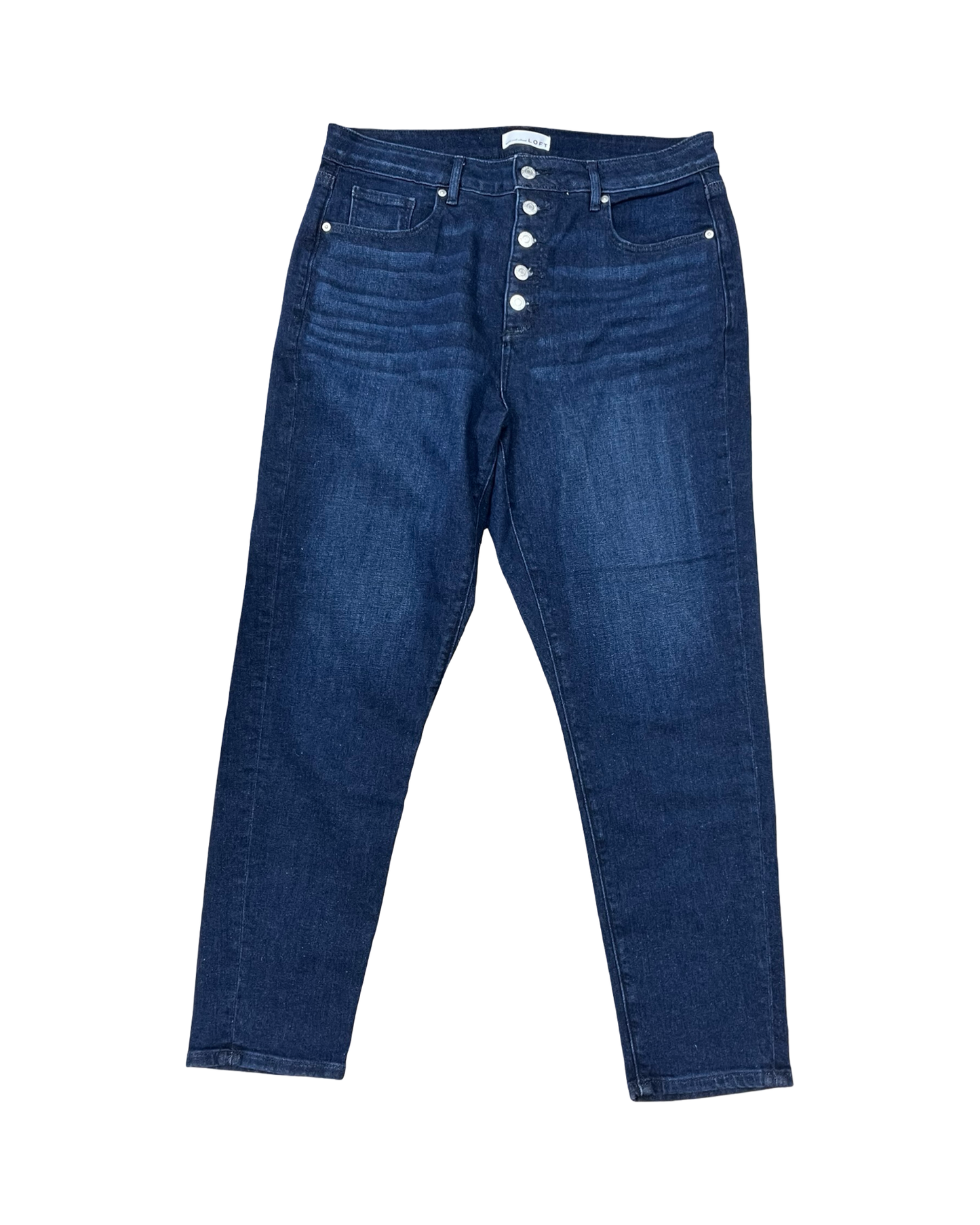 Jeans Straight By Loft In Blue Denim, Size:14