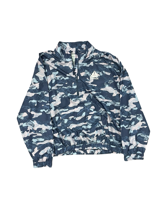 Athletic Top Ls Collar By Reebok In Blue & Pink, Size:L