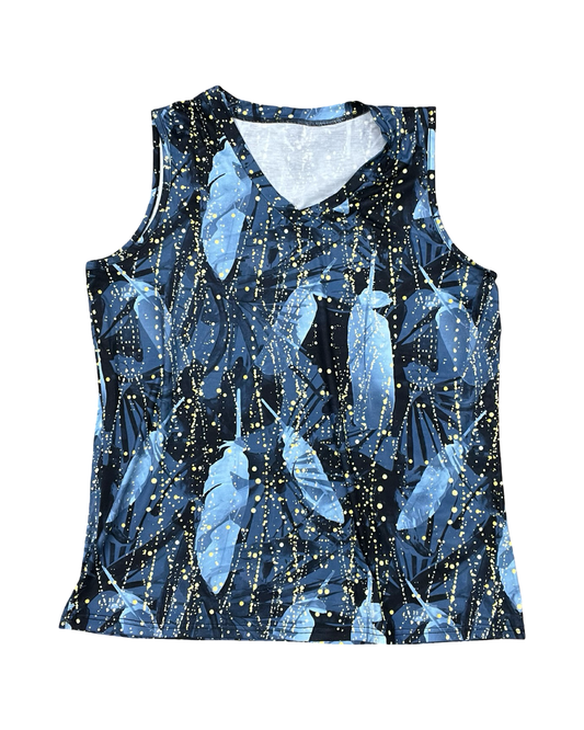 Top Sleeveless By Clothes Mentor In Blue & Yellow, Size:Xl