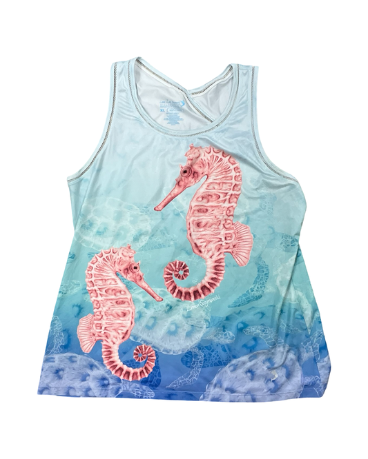 Top Sleeveless By Reel Legends In Blue & Red, Size:Xl