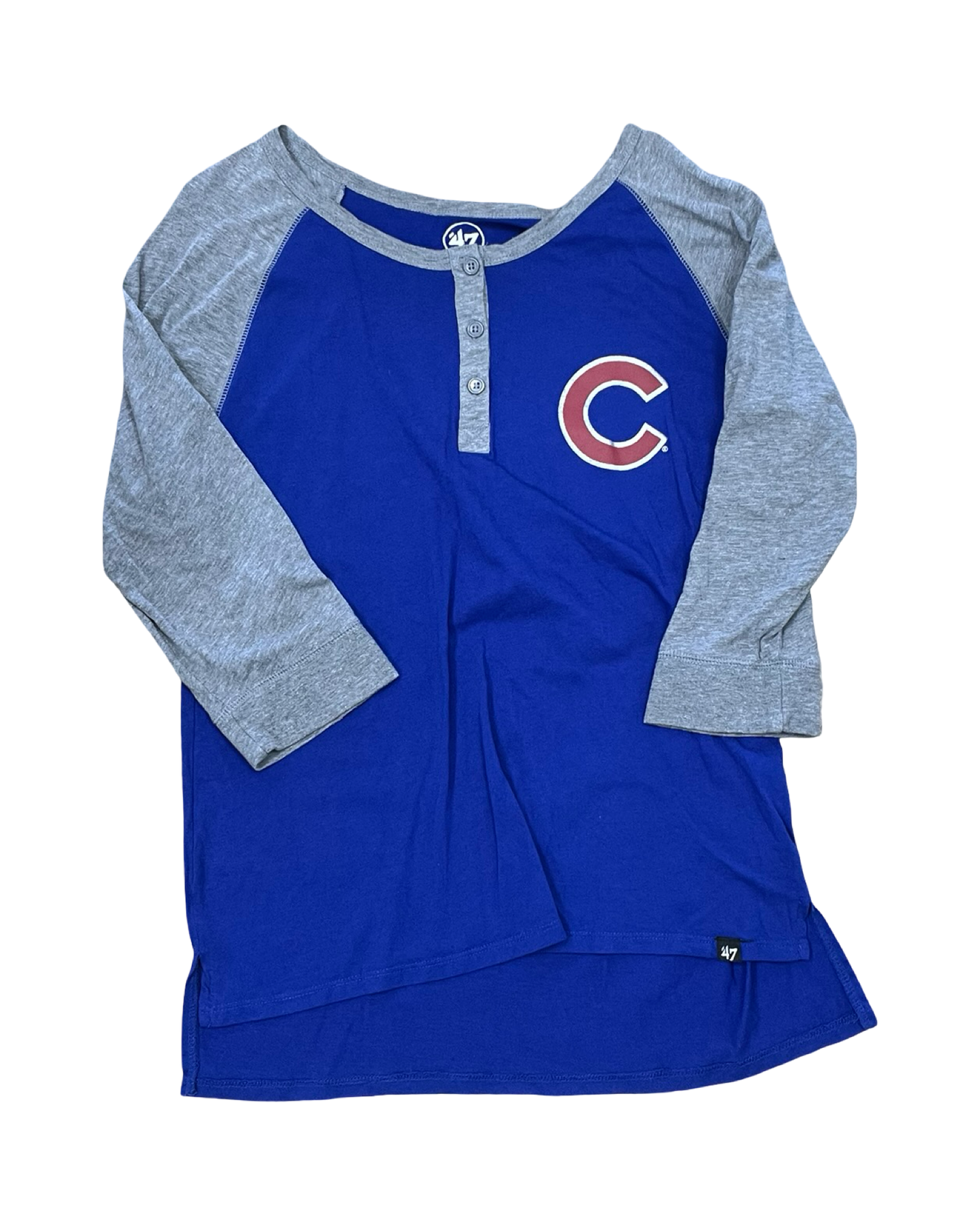 Top 3/4 Sleeve By Clothes Mentor In Blue & Grey, Size:M