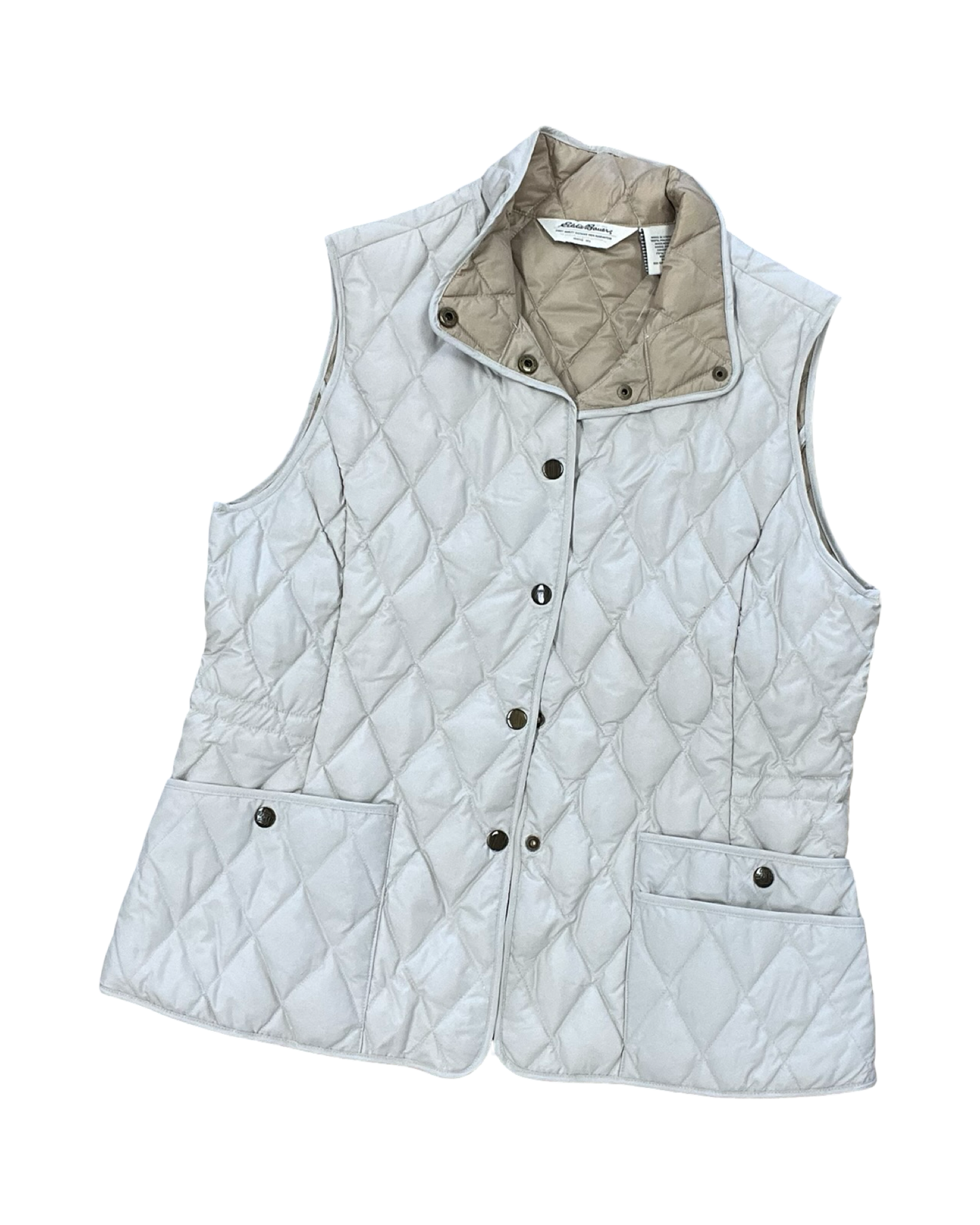 Vest Puffer & Quilted By Eddie Bauer In Cream, Size:L