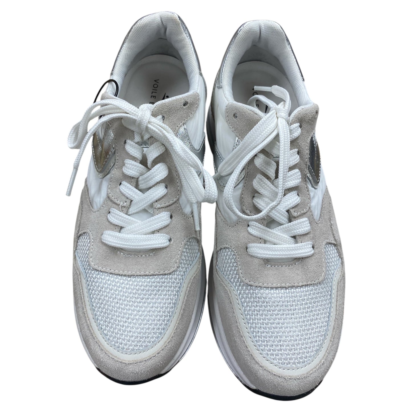 Shoes Sneakers By Cmb In Silver & White, Size:7.5