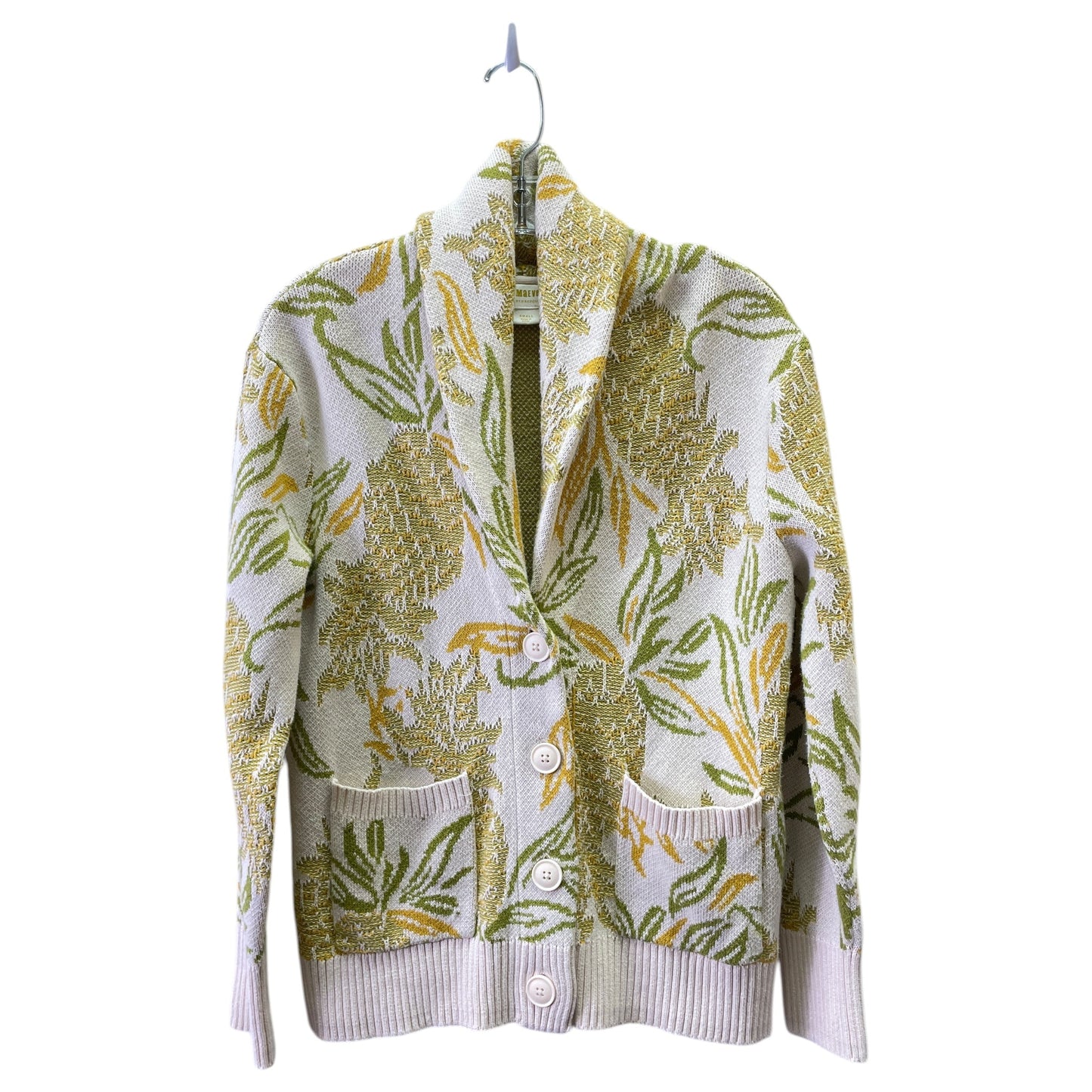 Sweater By Maeve In Cream & Green, Size:S