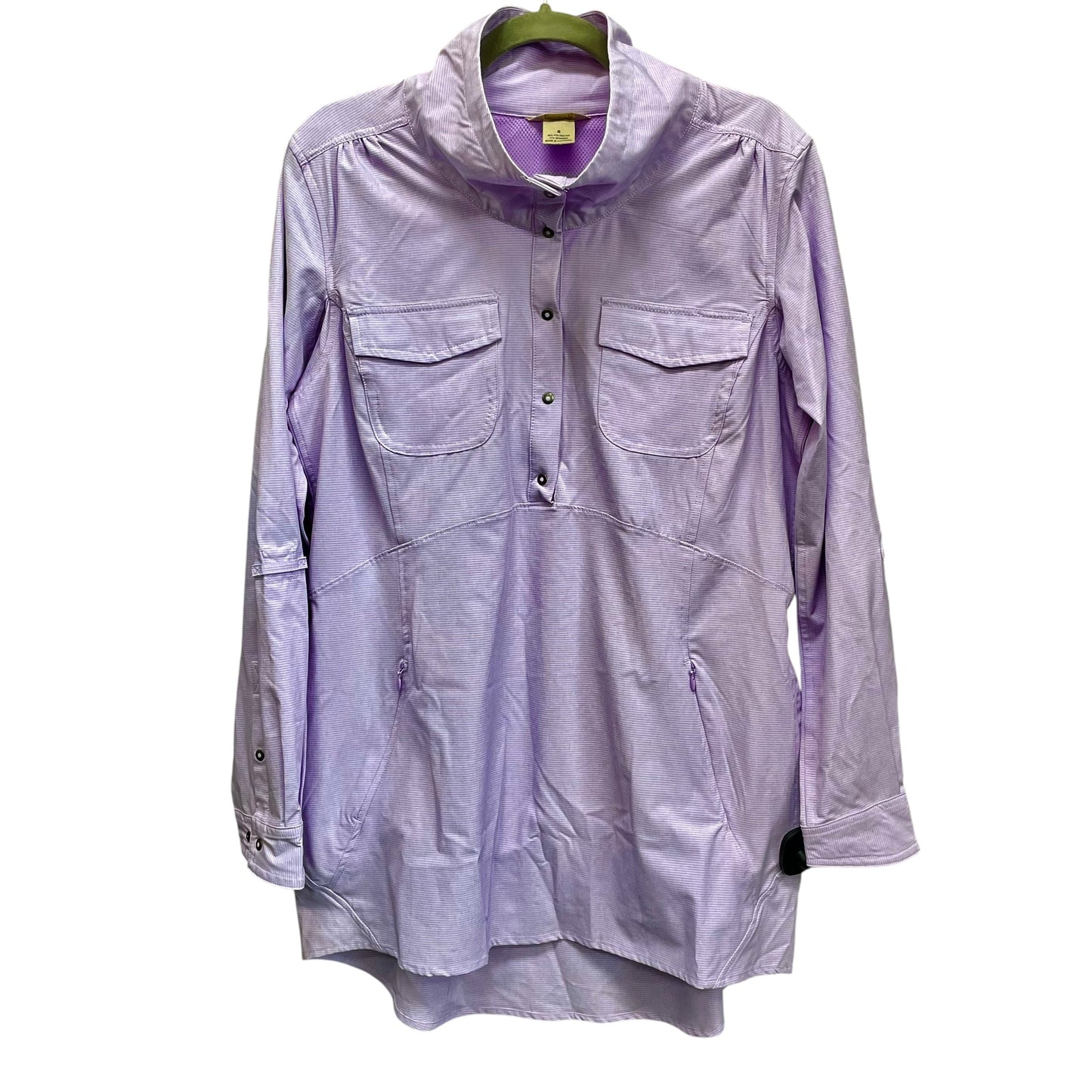 Athletic Top Long Sleeve Collar By Duluth Trading In Purple, Size: S