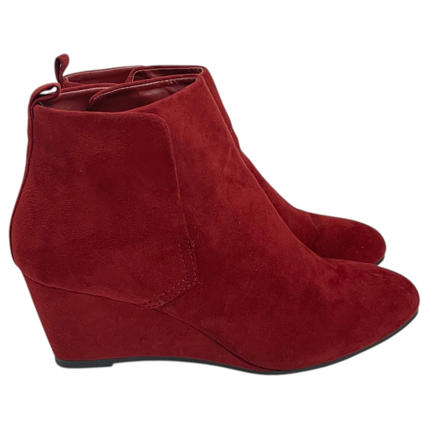 Boots Ankle Heels By Forever 21 In Red, Size:7.5