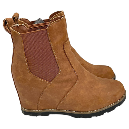 Boots Ankle Heels By Universal Thread In Brown, Size:6