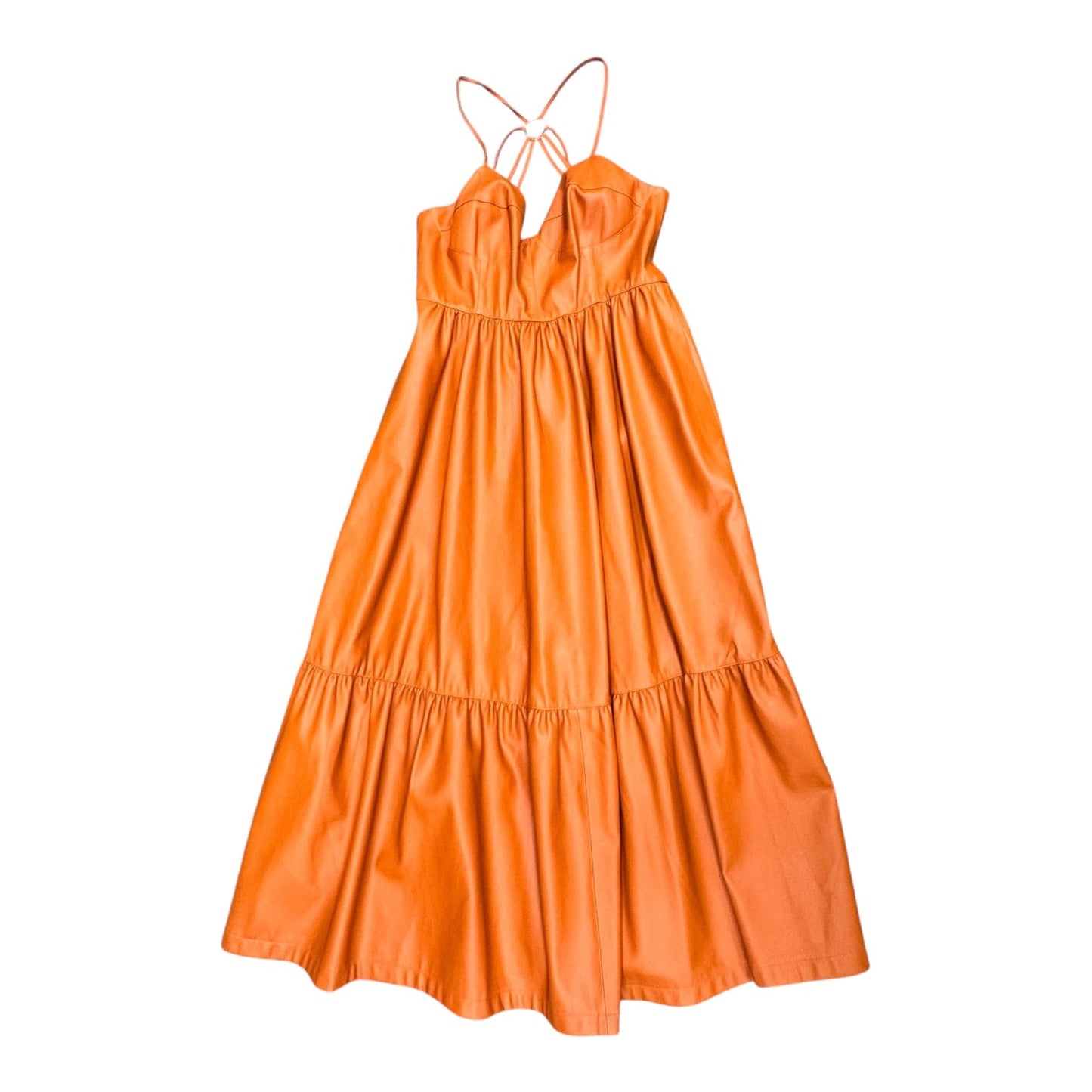 Dress Party Long By Anthropologie In Orange, Size:14