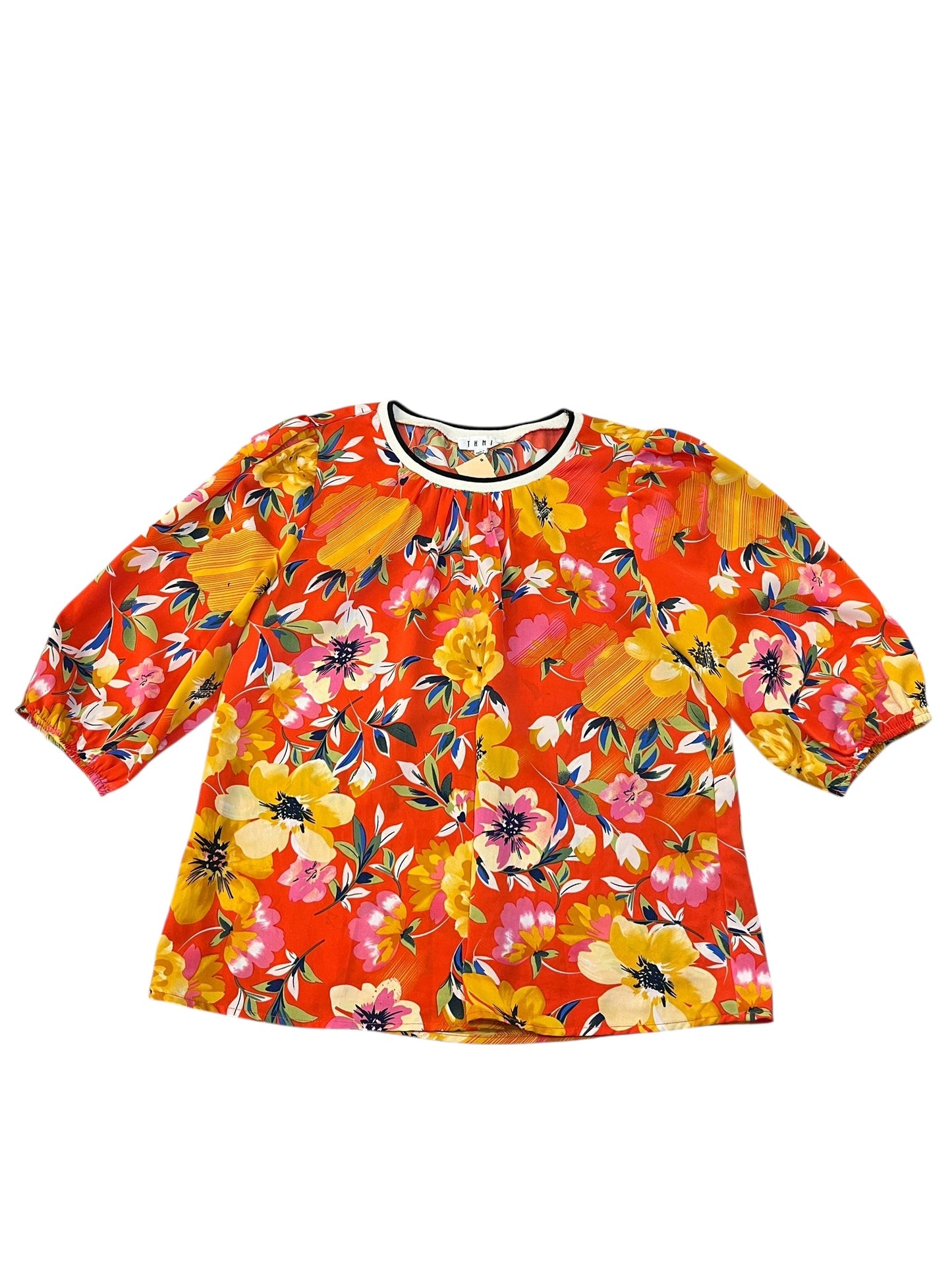 Blouse 3/4 Sleeve By Thml In Orange, Size:M