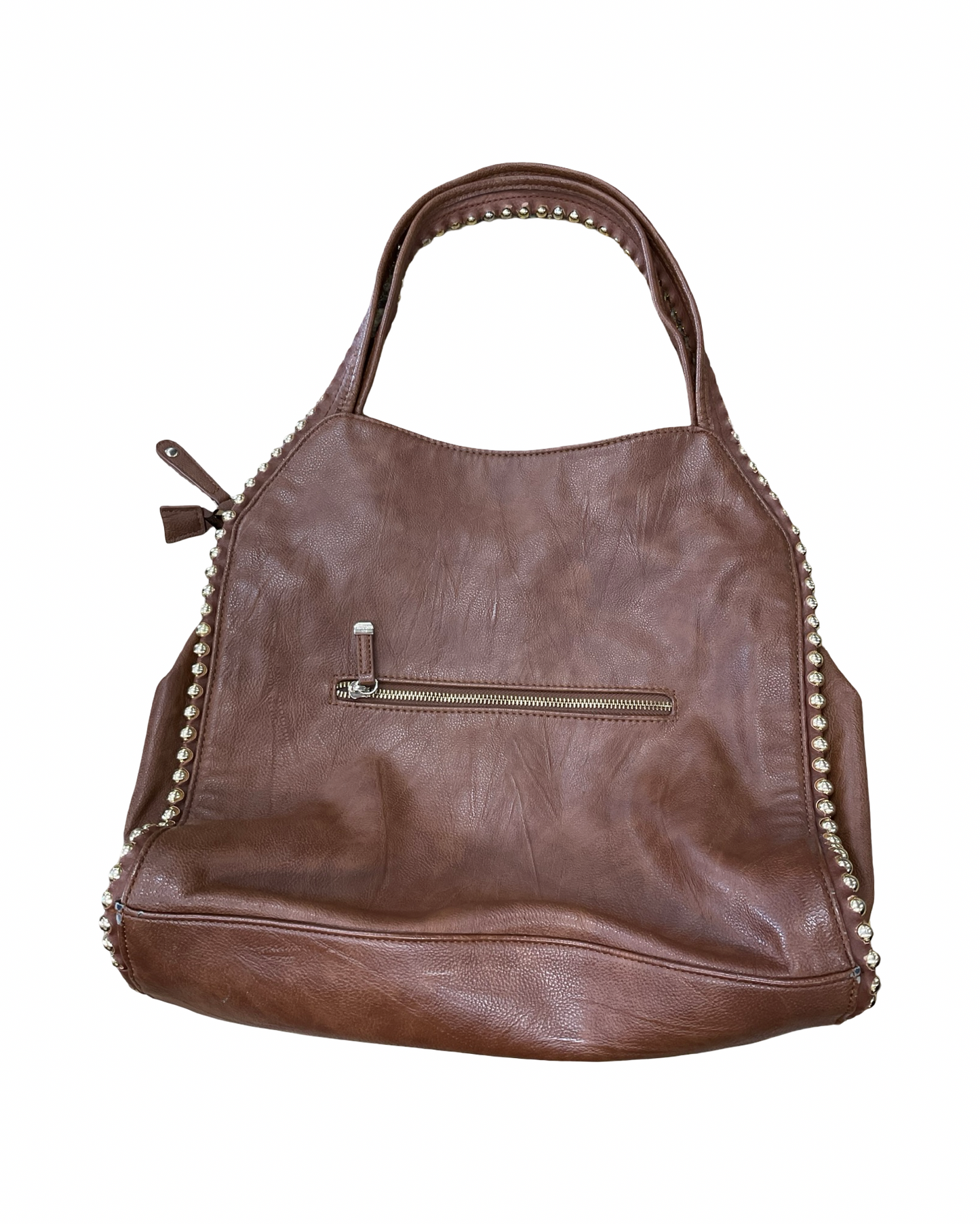 Handbag By Big Buddha In Brown & Gold, Size:Large