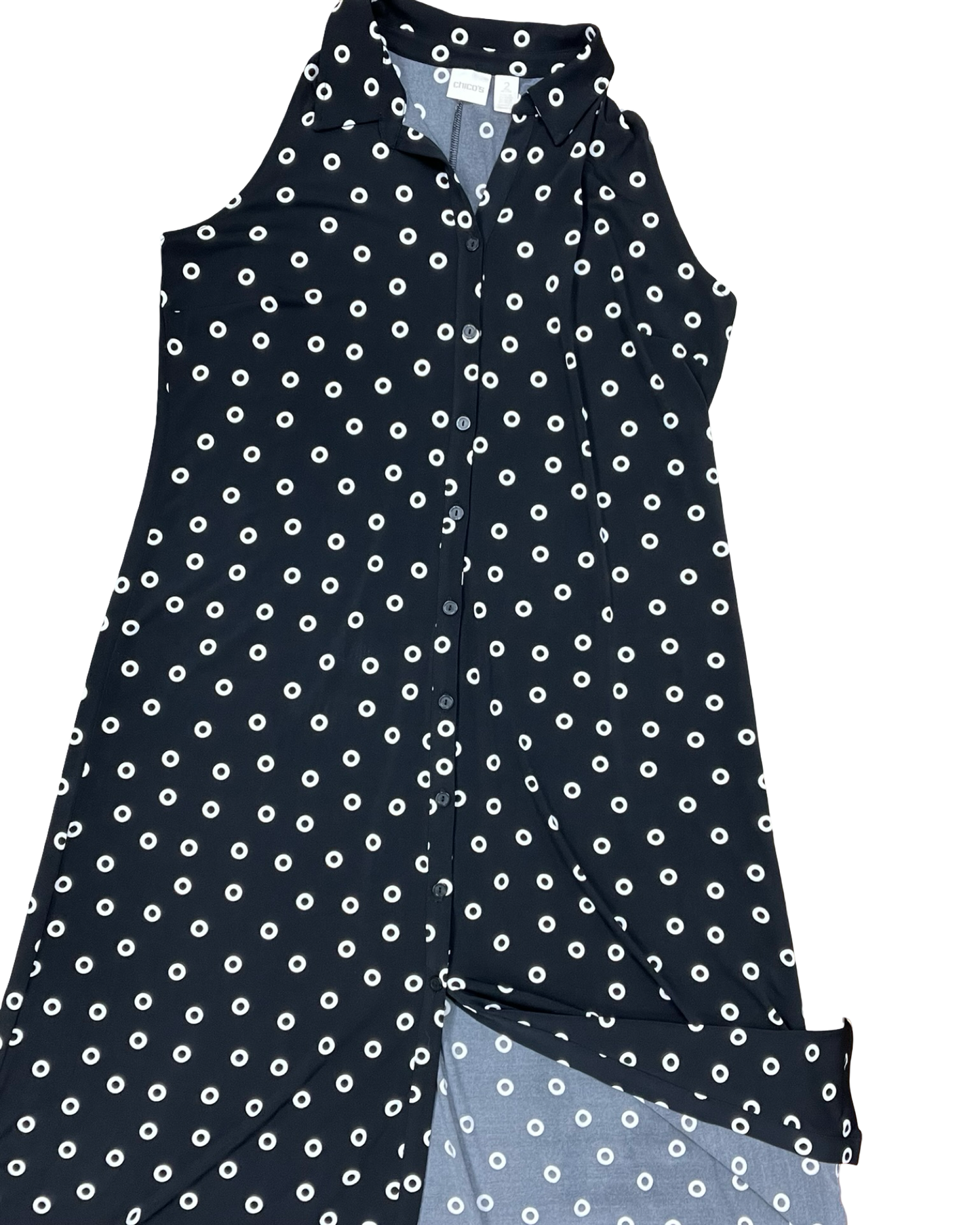 Dress Casual Maxi By Chicos In Black & White, Size:L