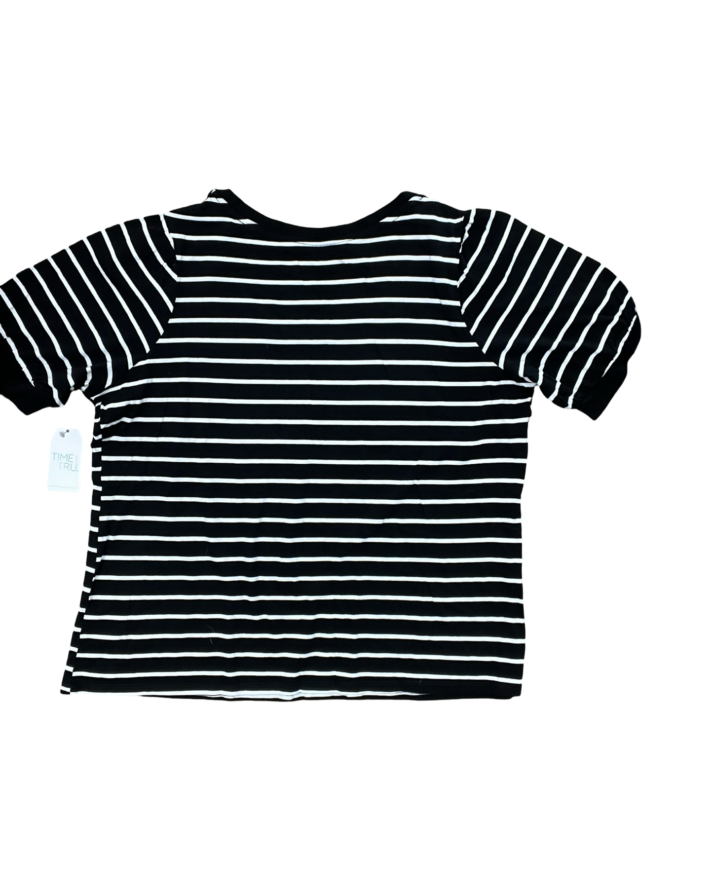 Top Ss By Time And Tru In Black & White, Size:Xl