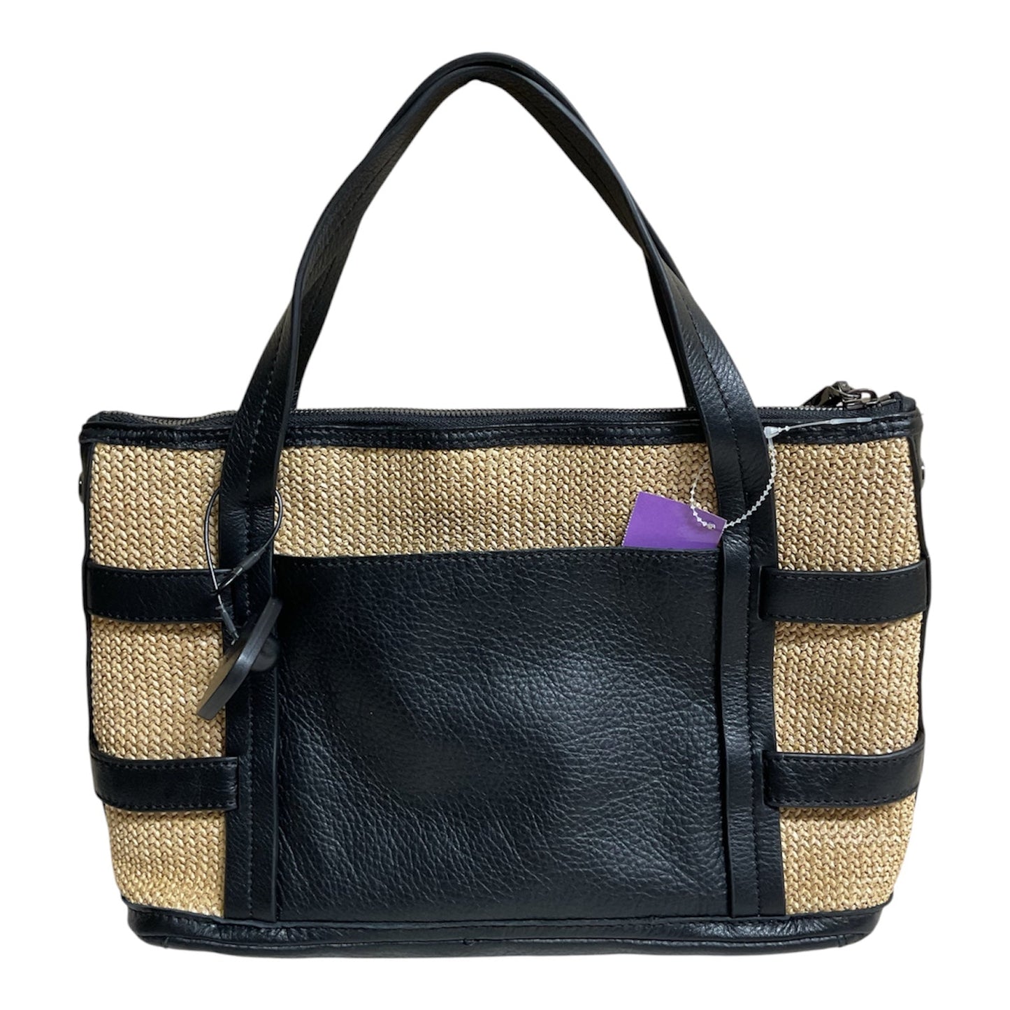 Handbag Leather By Hammitt In Black & Tan, Size:Medium