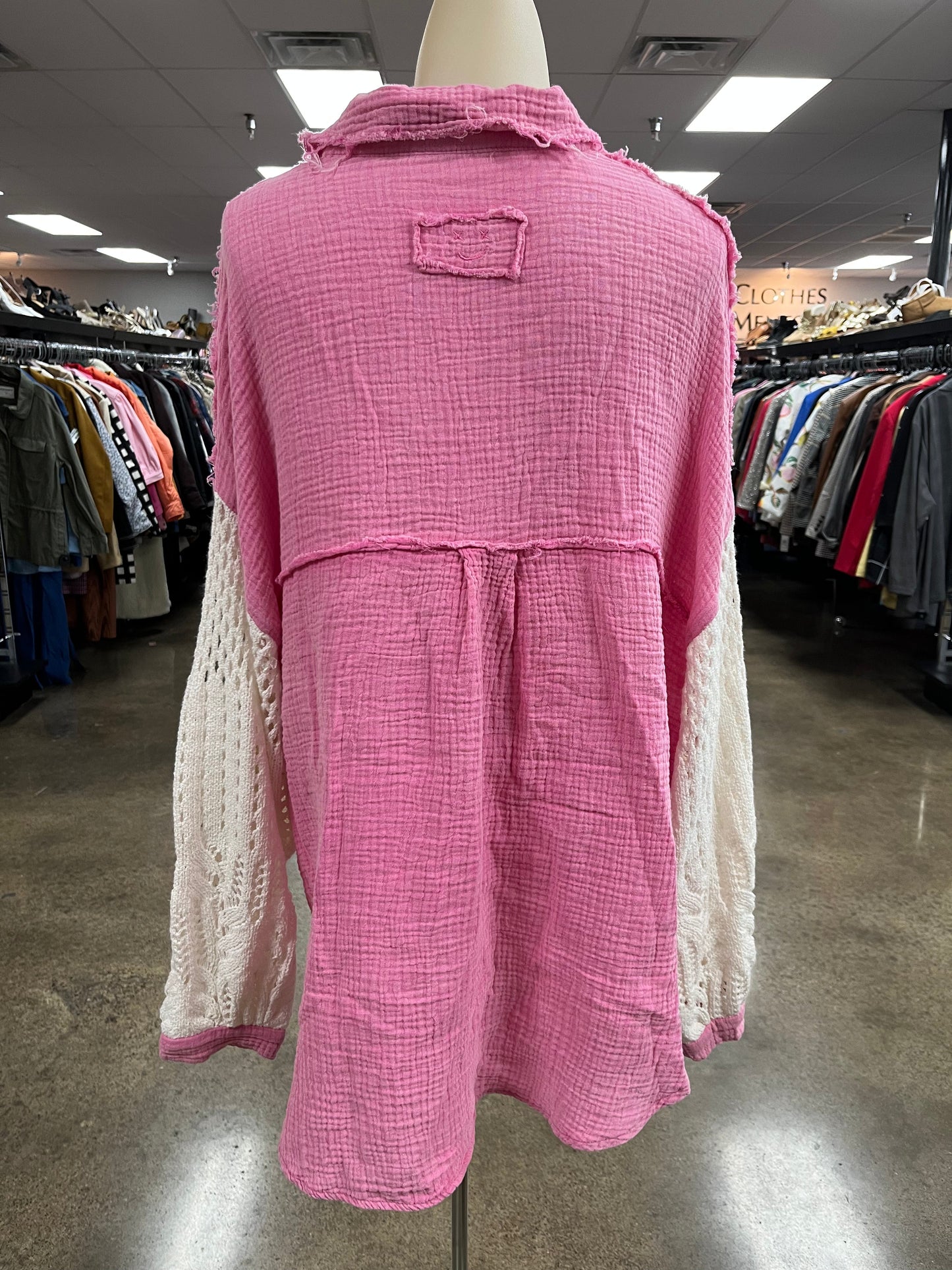 Top Ls By Pol In Pink & White, Size:S