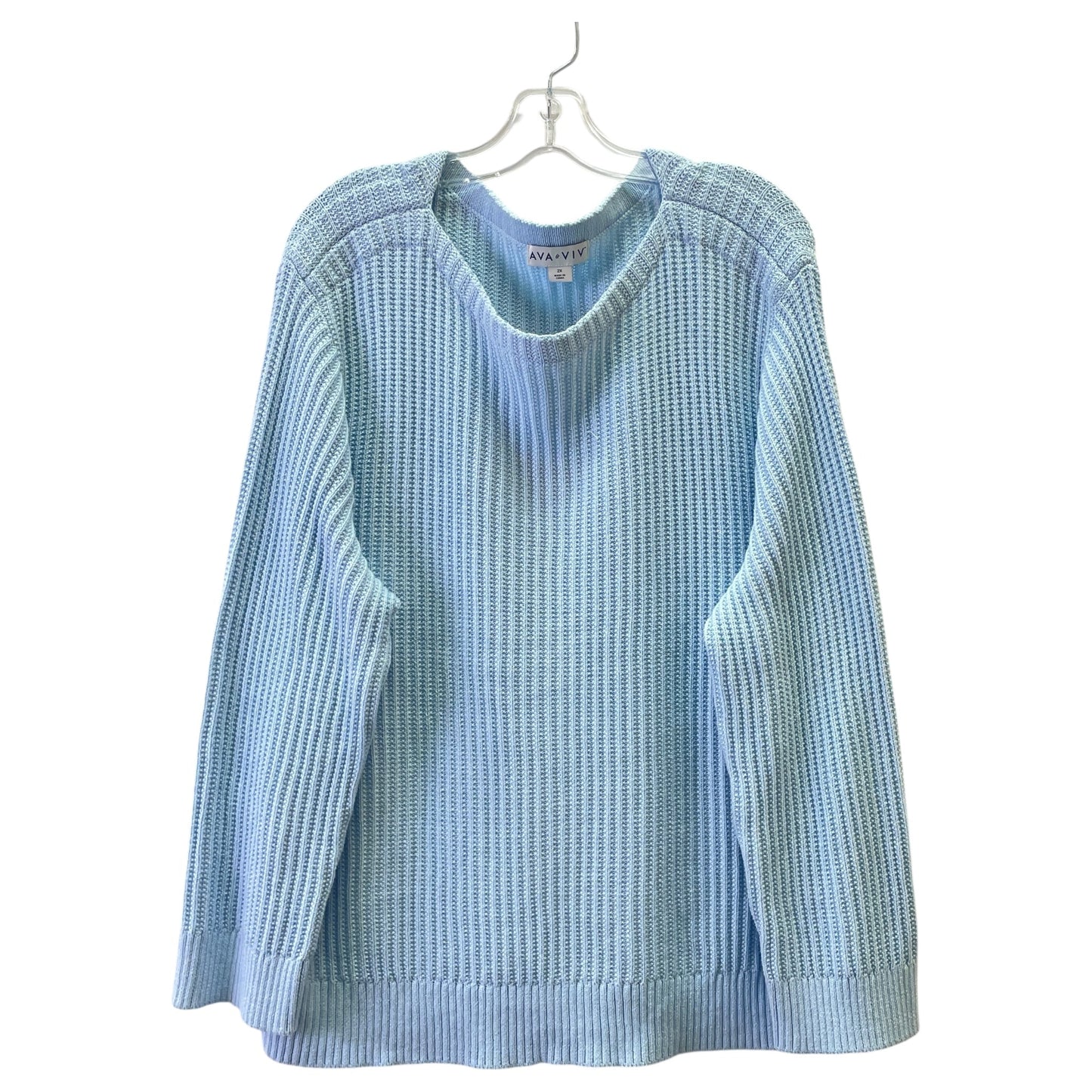 Sweater By Ava & Viv In Blue, Size:2X