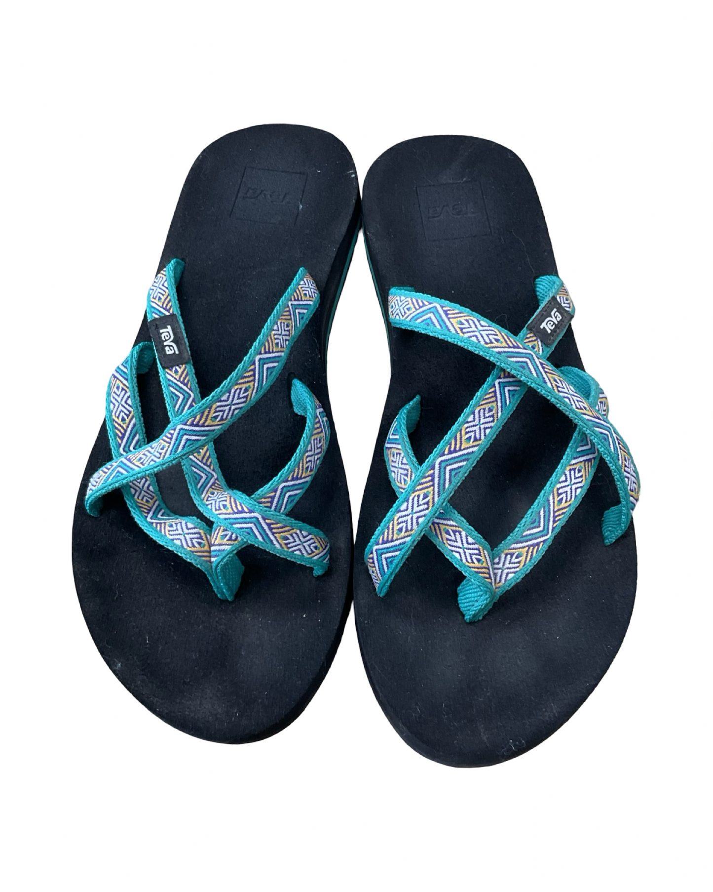 Sandals Flats By Teva In Black & Blue, Size:7