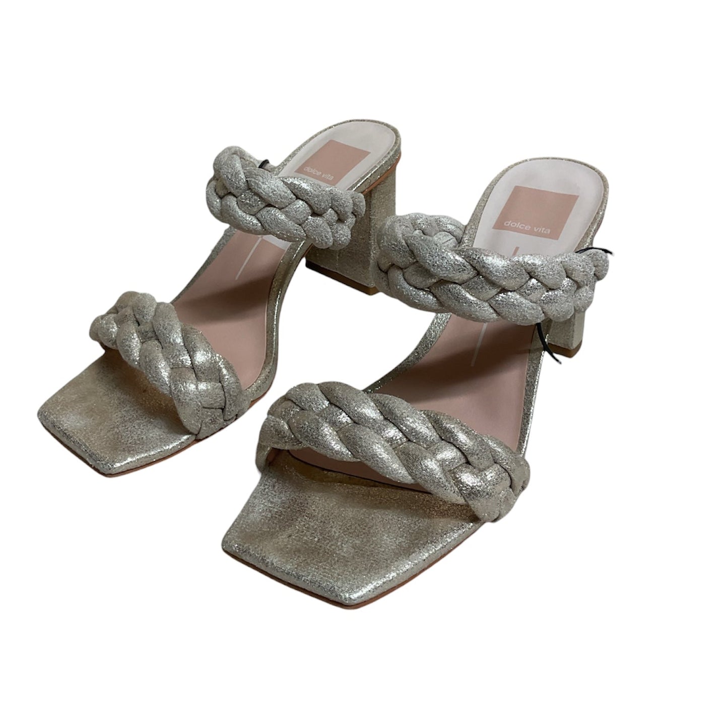 Sandals Heels Block By Dolce Vita In Gold, Size:7.5
