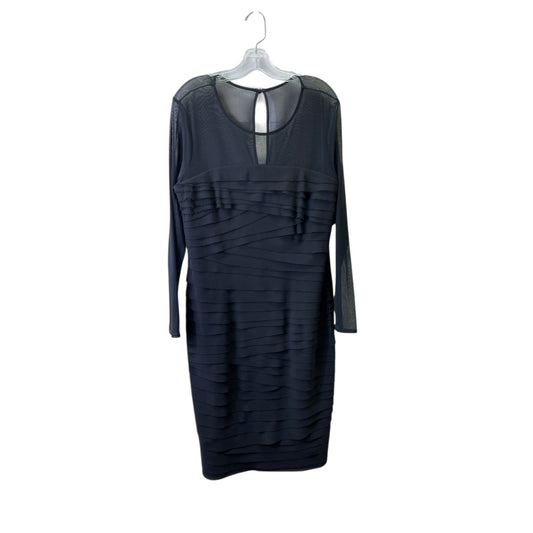 Dress Casual Midi By London Times In Black, Size:Xl