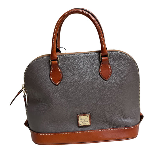 Handbag Designer By Dooney And Bourke In Grey & Tan, Size:Medium