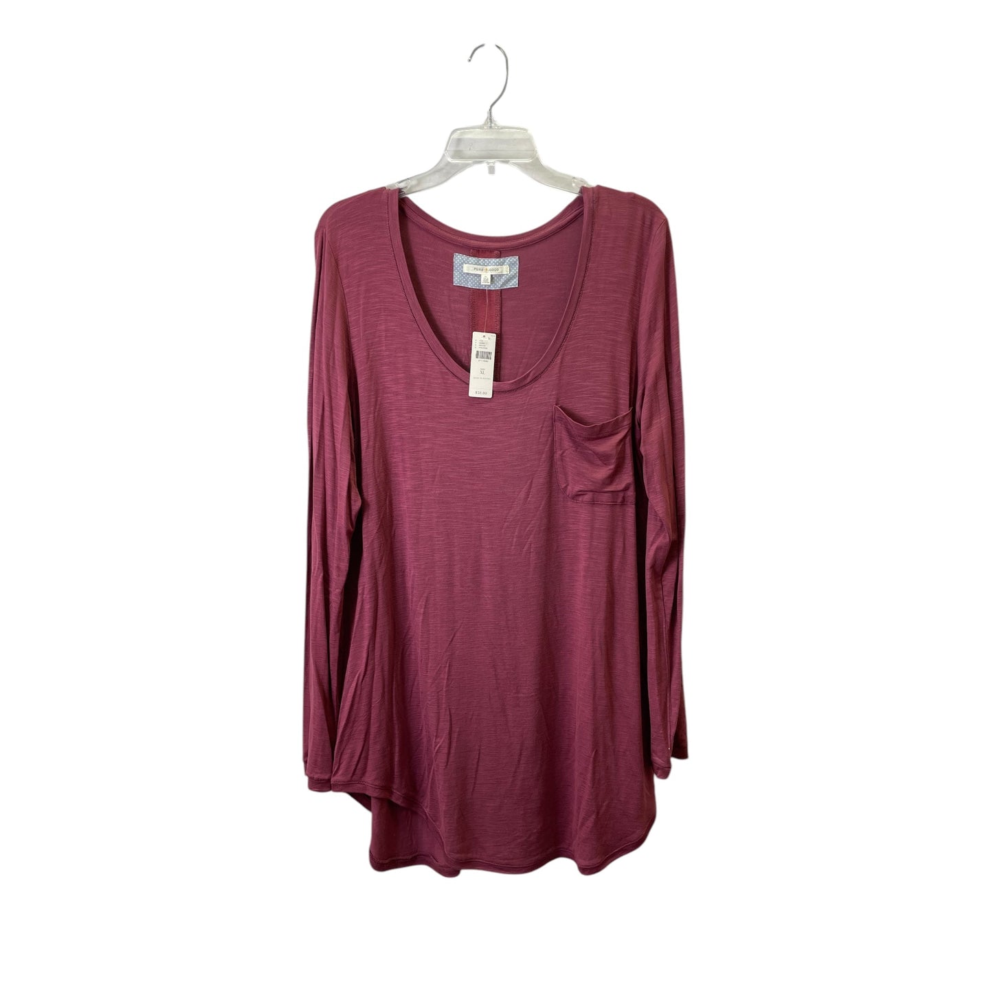 Top Ls Basic By Anthropologie In Mauve, Size:Xl