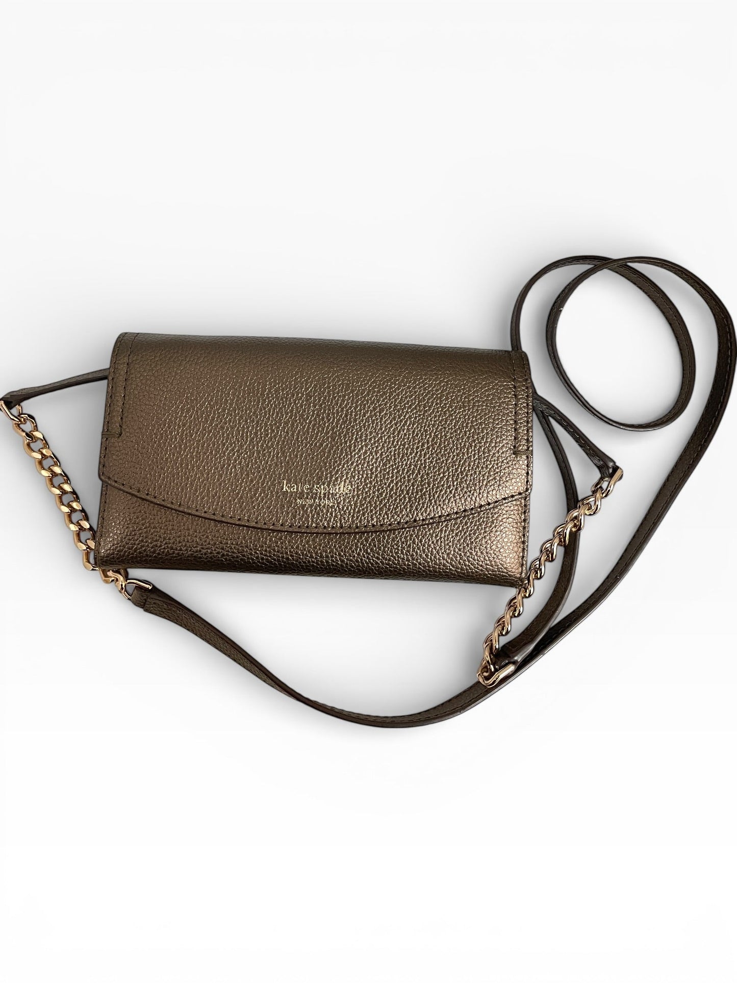Crossbody Designer By Kate Spade In Bronze, Size:Small