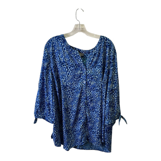 Top 3/4 Sleeve By Catherines In Blue, Size:2X