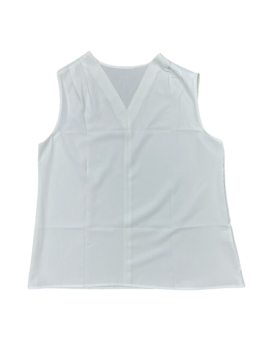 Top Sleeveless By Clothes Mentor In White, Size:L