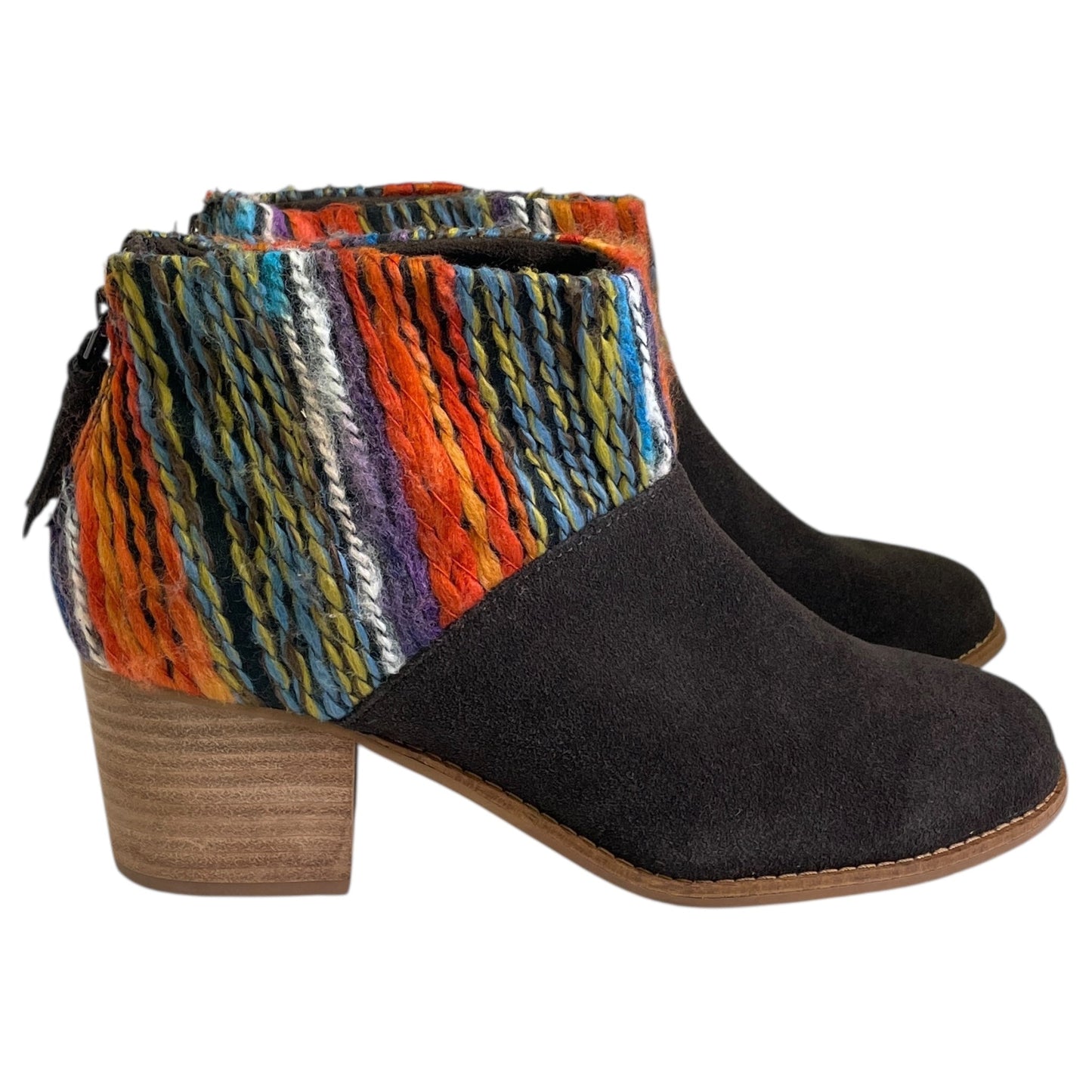 Boots Ankle Heels By Toms In Brown & Orange, Size:8