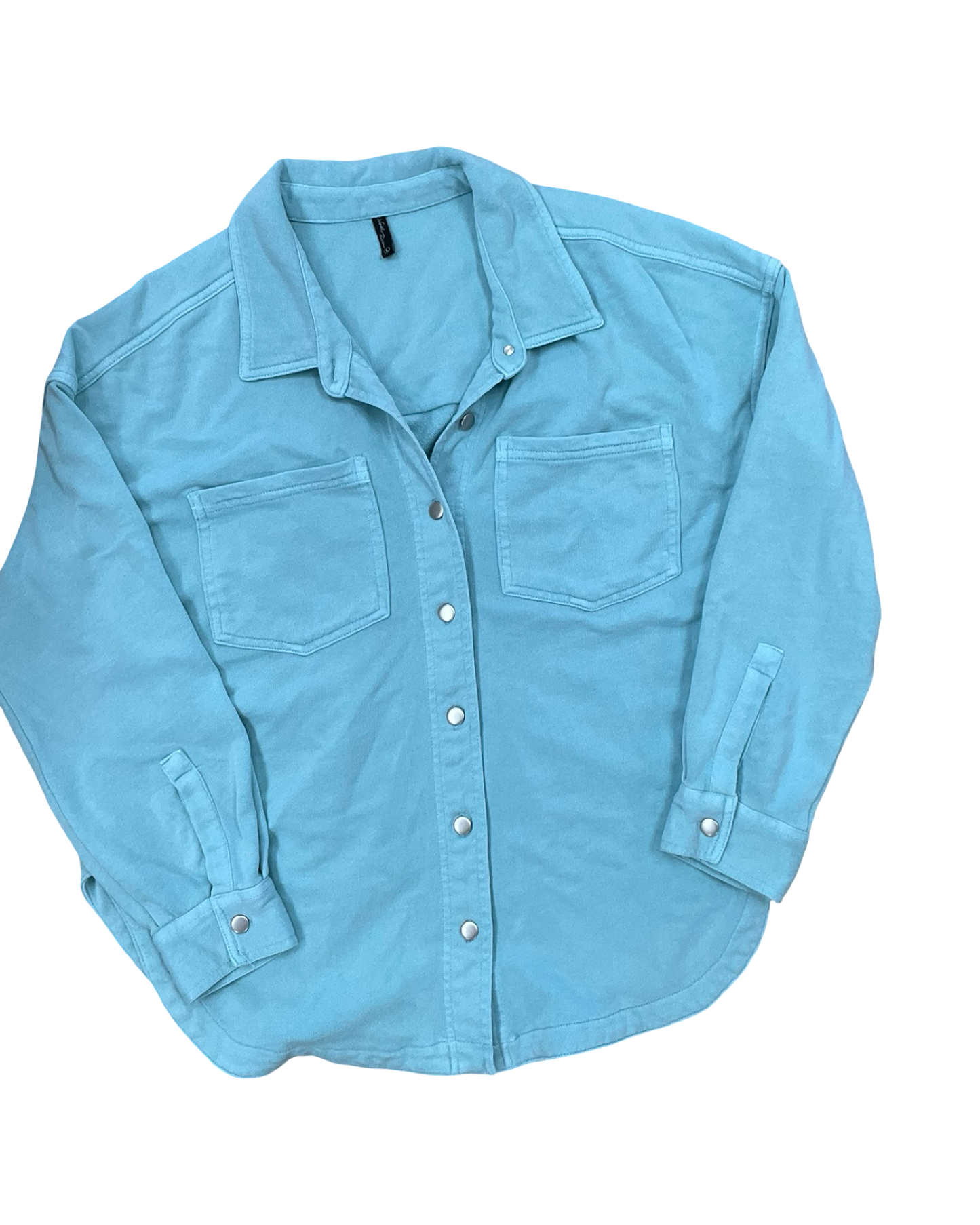 Jacket Shirt By Clothes Mentor In Teal, Size:L