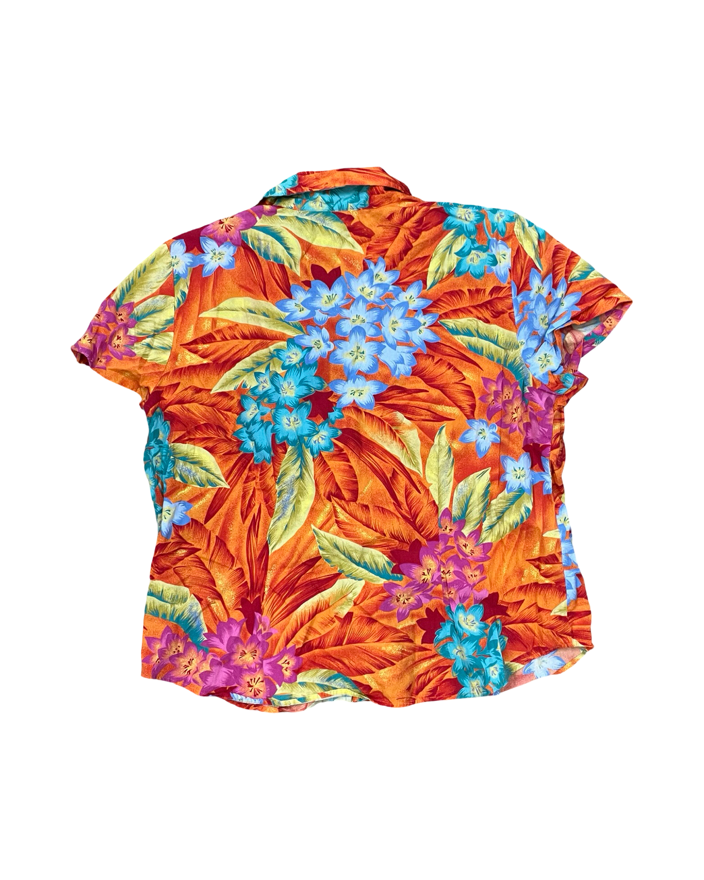 Blouse Ss By Sag Harbor In Orange & Red, Size:L