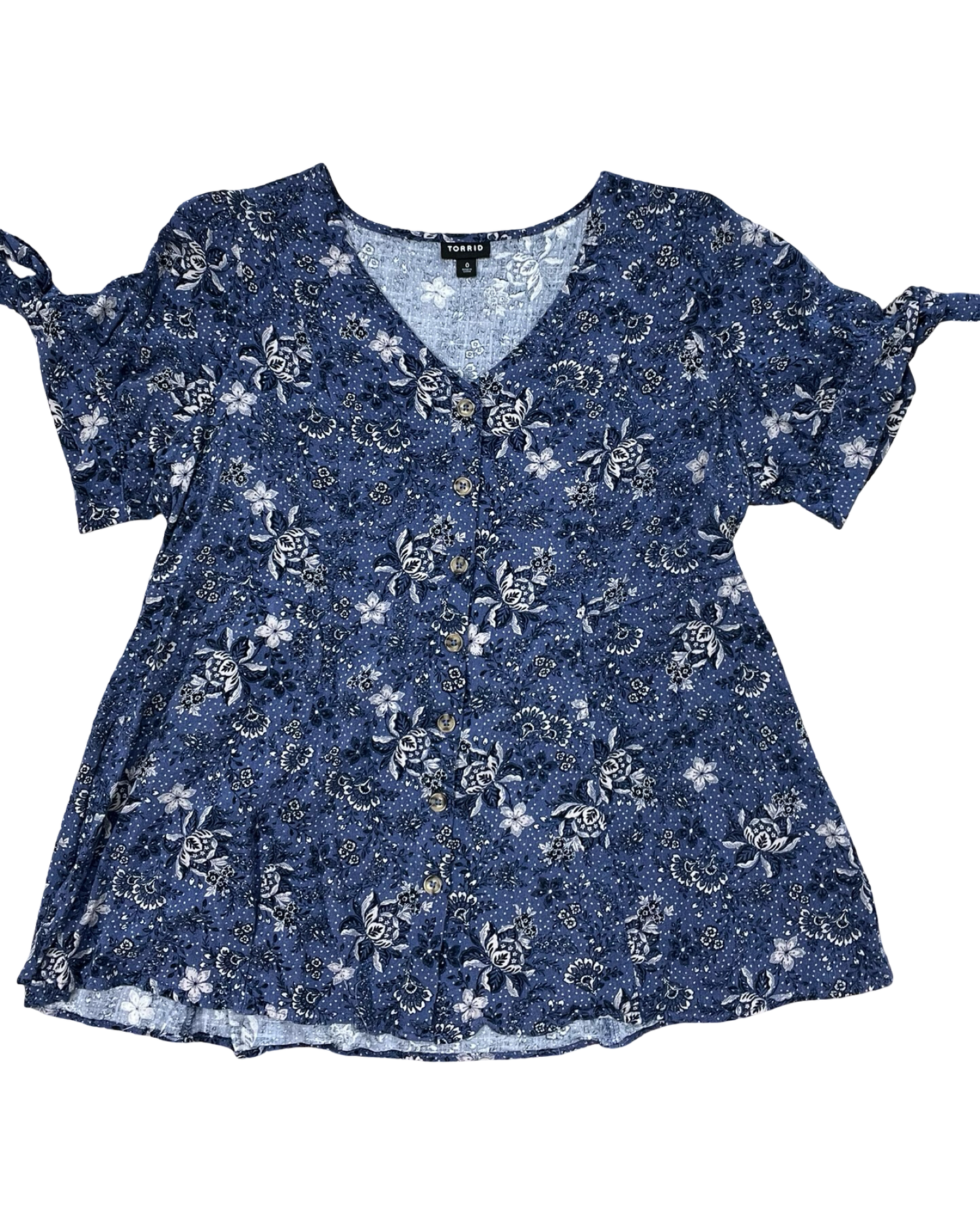 Blouse Ss By Torrid In Blue, Size:L