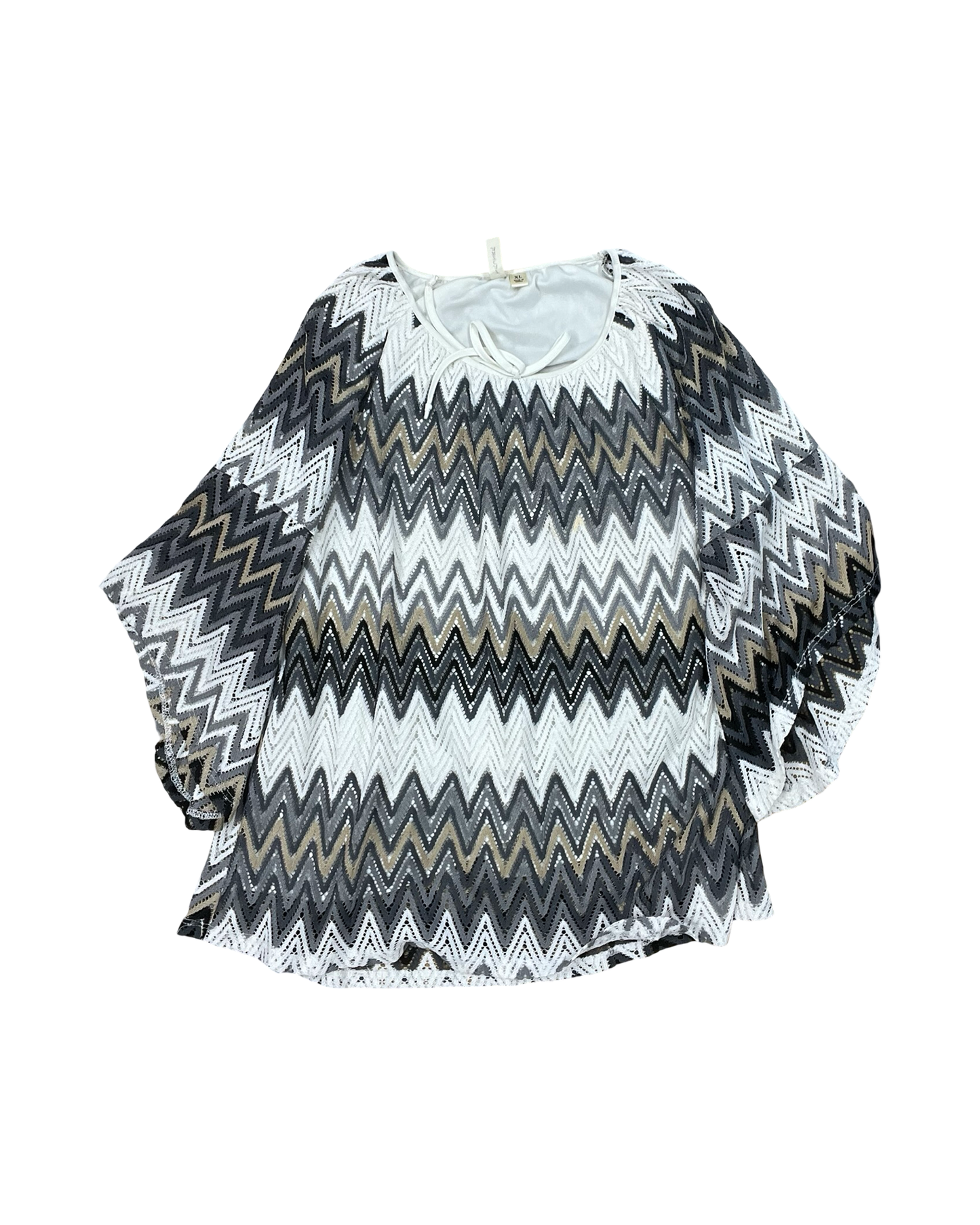 Top Ls By Tacera In Grey & White, Size:Xl