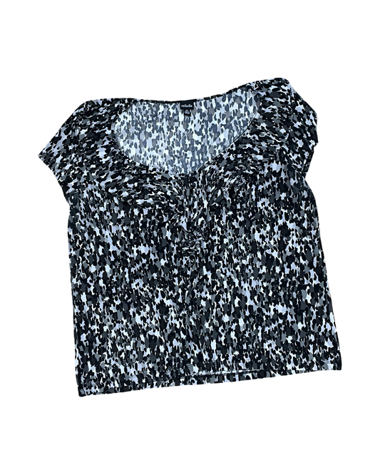 Top Ss By Rafaella In Black & Grey, Size:Xl