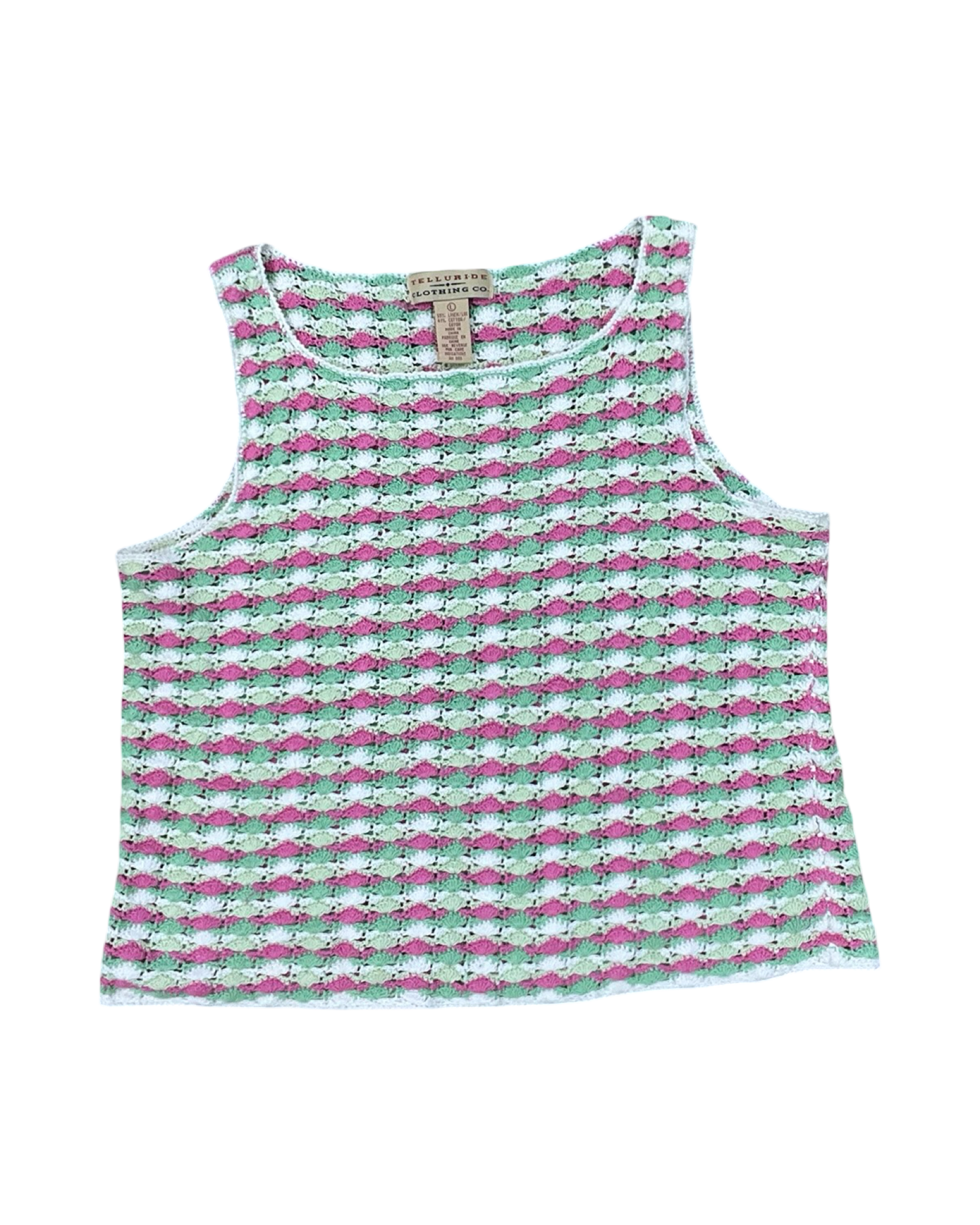 Top Sleeveless By Telluride In Green & Pink, Size:L