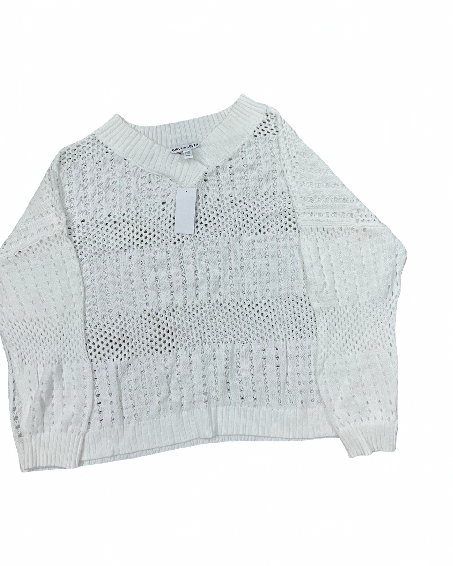 Sweater By Clothes Mentor In White, Size:2X