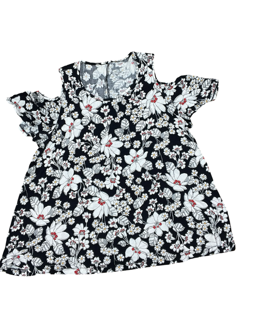 Top Ss By Lane Bryant In Black & White, Size:1X