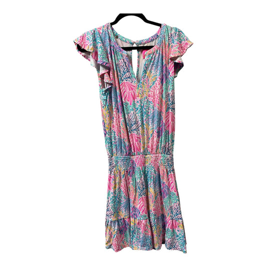 Romper Designer By Lilly Pulitzer In Pink & Purple, Size:M