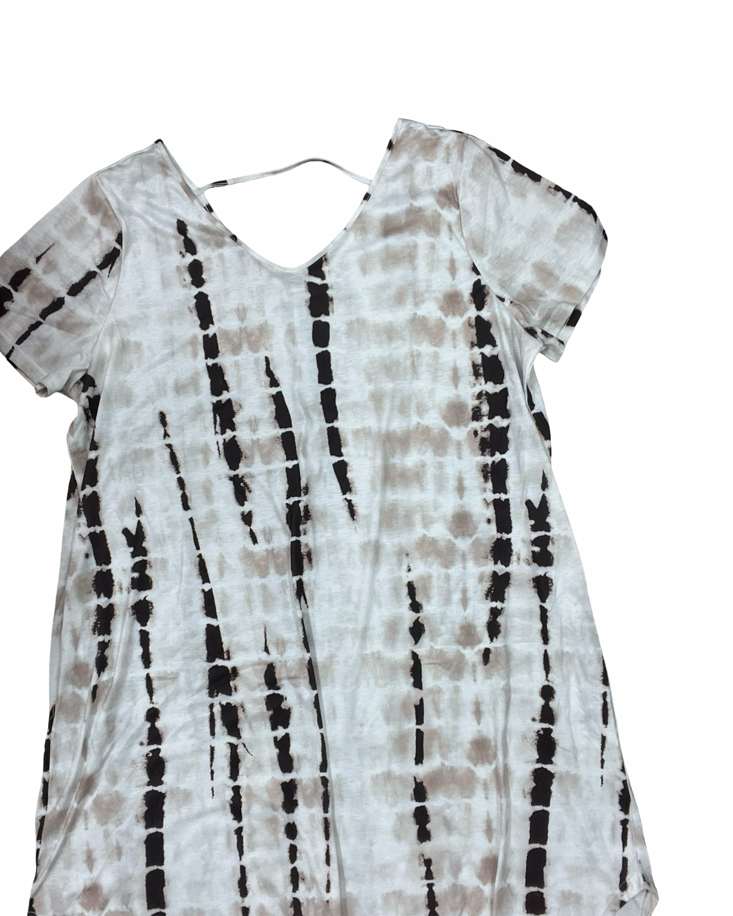 Dress Casual Midi By Clothes Mentor In Brown & Cream, Size:3