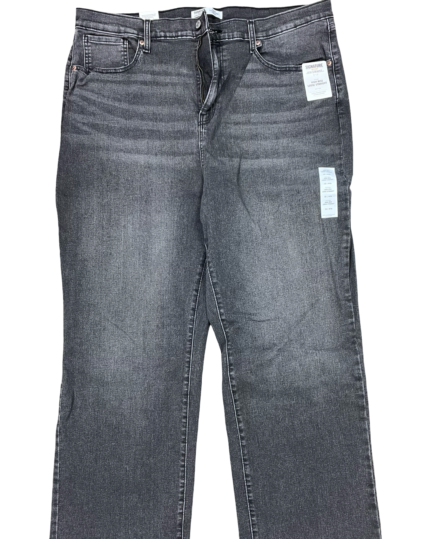 Jeans Straight By Levis In Grey Denim, Size:22