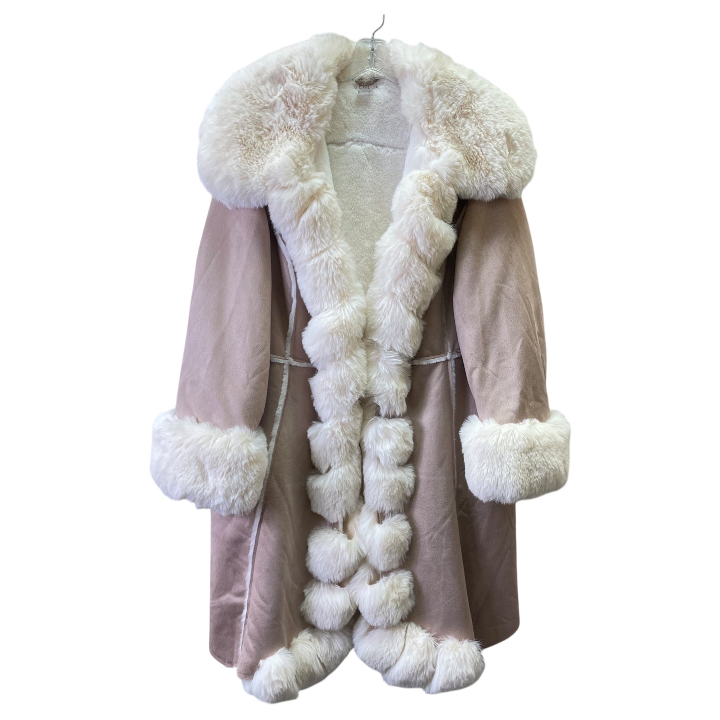 Coat Faux Fur & Sherpa By Venus In Beige, Size:1X