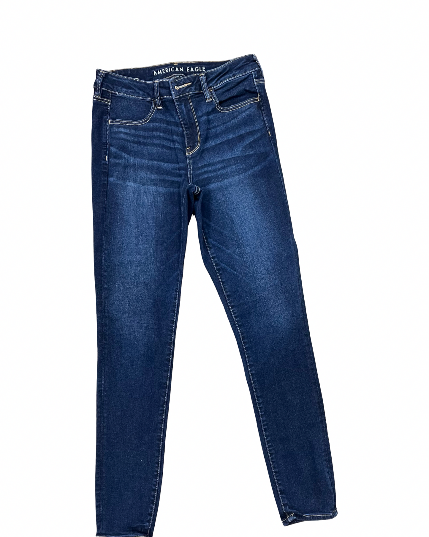 Jeans Skinny By American Eagle In Blue Denim, Size:10L