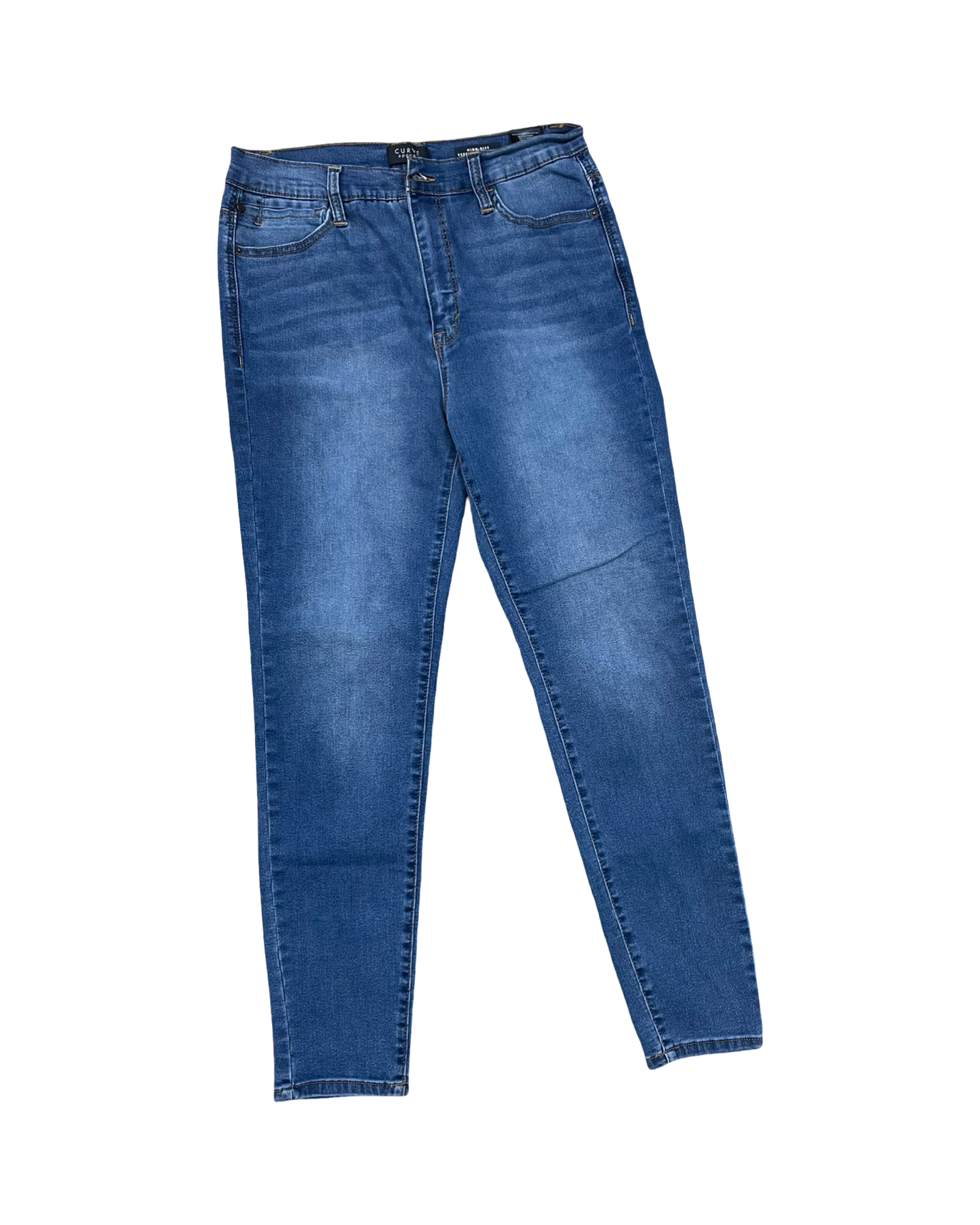 Jeans Skinny By Curve Appeal In Blue Denim, Size:10