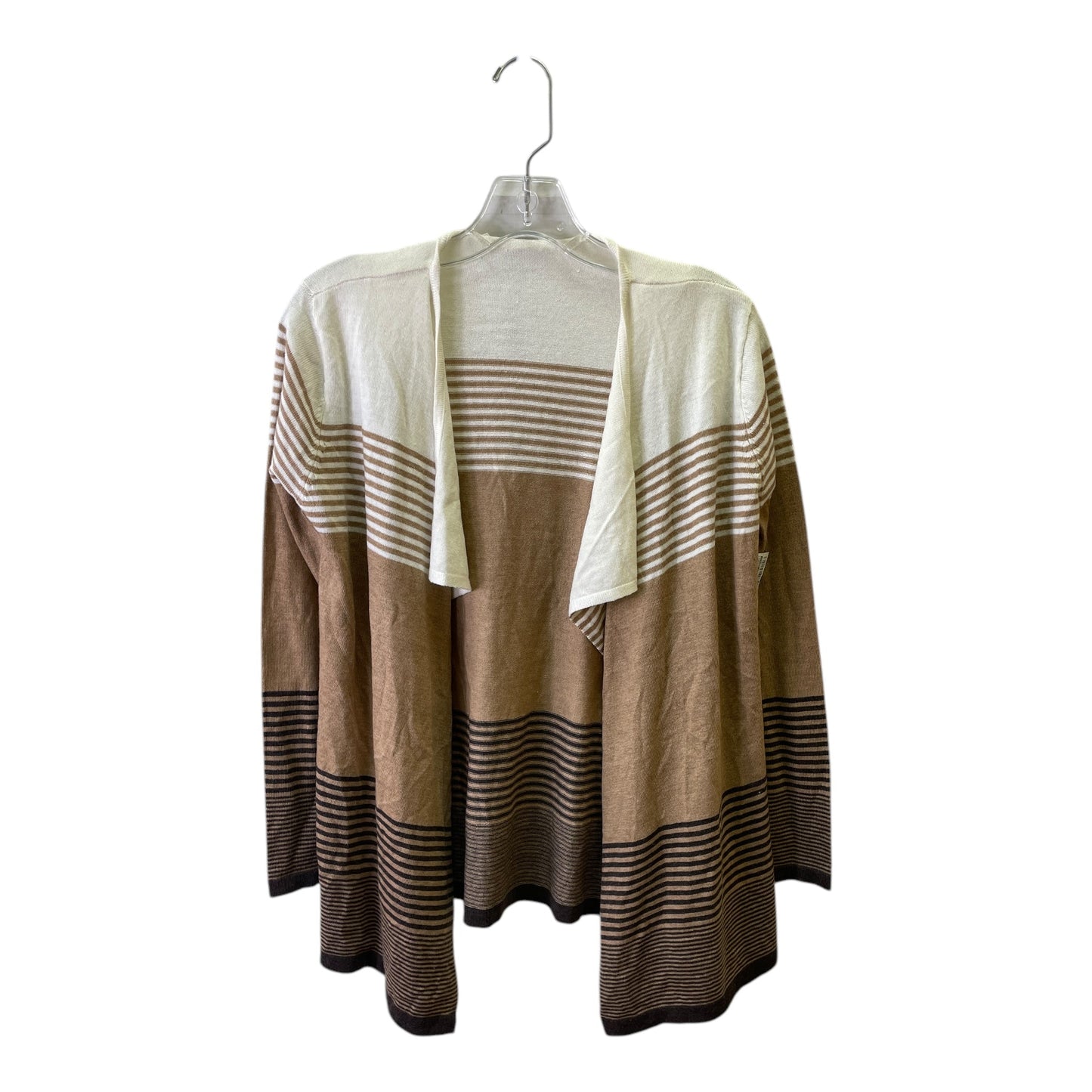 Sweater Cardigan By Sioni In Cream & Tan, Size:S