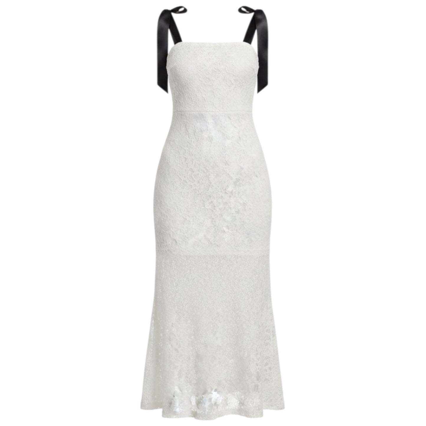Finest Romance White Lace Tie-Strap Midi Dress By Lulus In White, Size: M